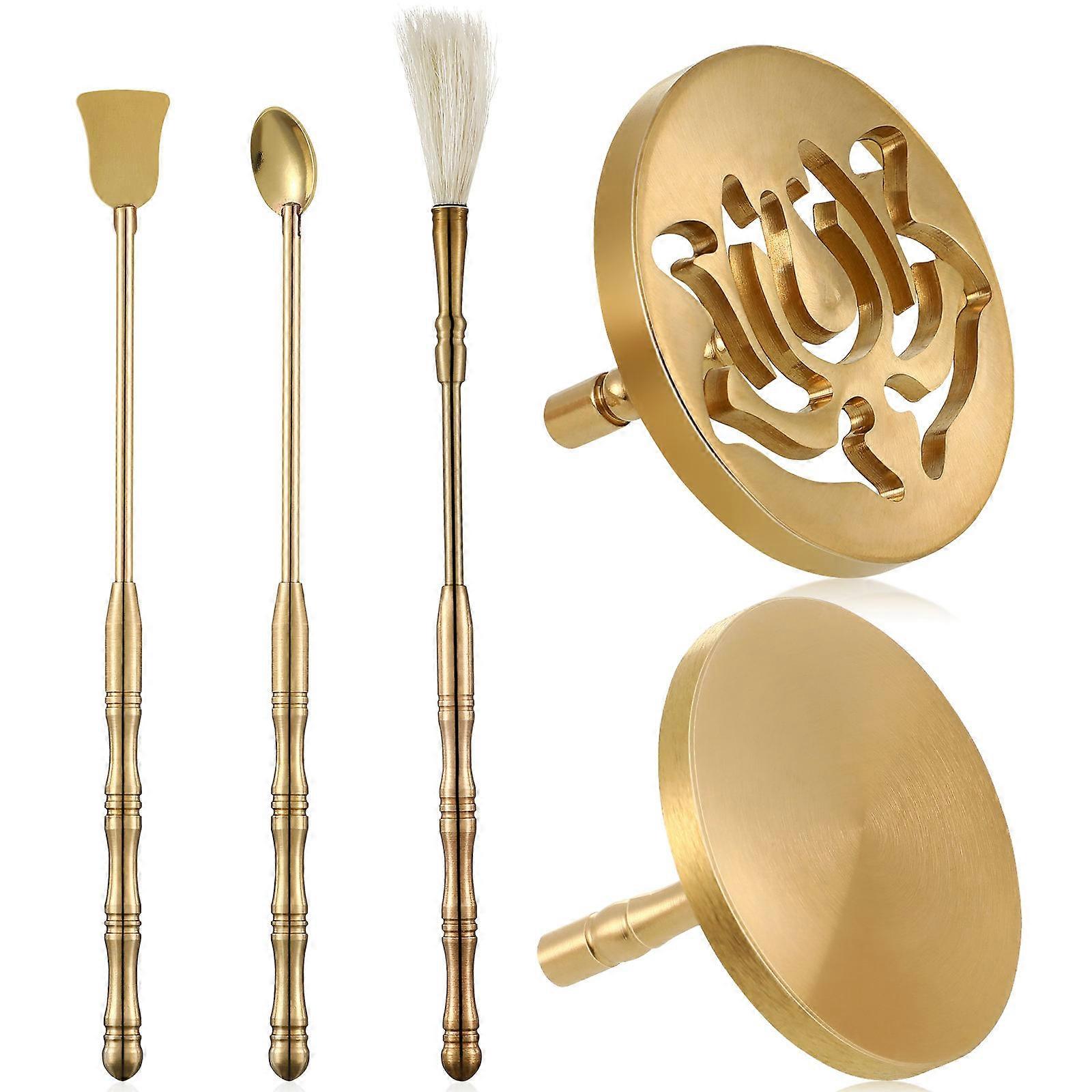 Meditation Room Brass Incense Tool Kits Diy Incense Tools Library Elegant 5Pcs