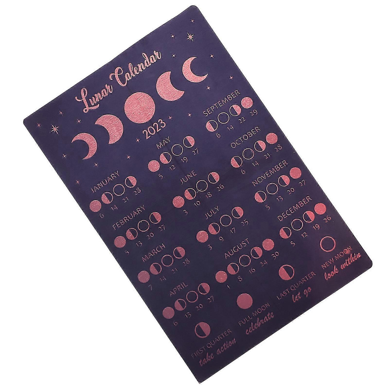Office Wall Calendar Moon Calendar For New Year present Families Rectangular Fabric 23.58X15.72X0.04in Wall Decoration 1Pack