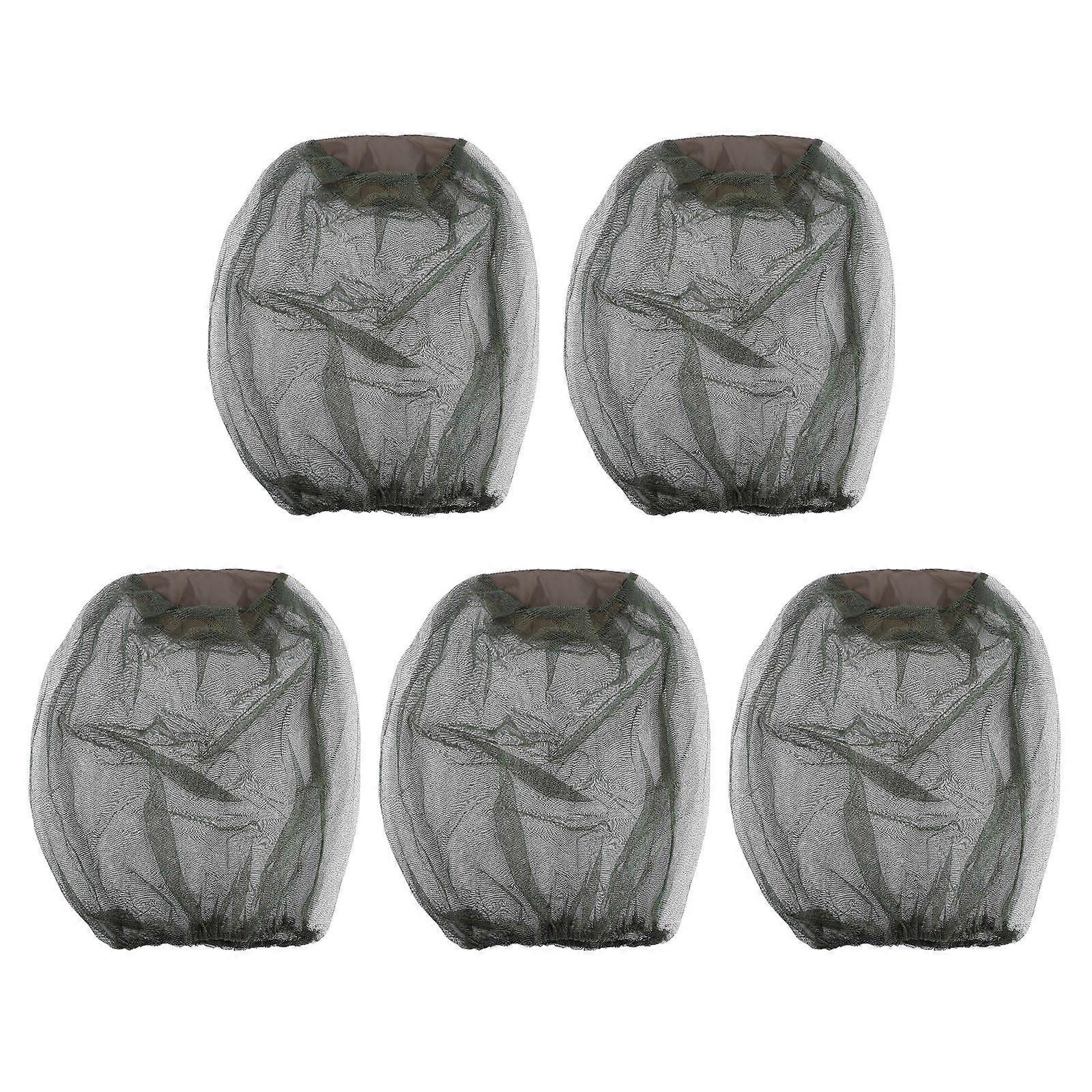 Flying Insect Screen Face Neck Protection Net 17.7 * 13 Inch Nylon 5Pack