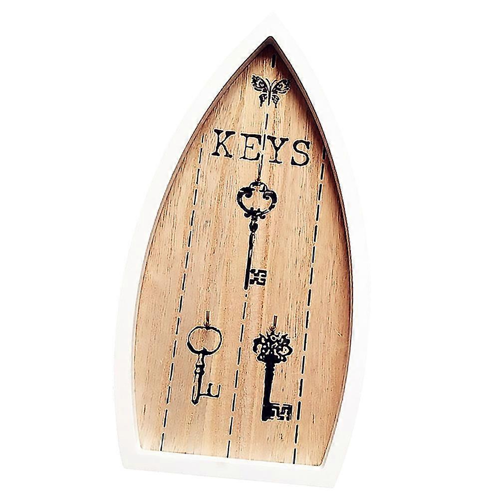 Wall Organizer With Hooks Key Rack Wooden Material Burlywood Backboard Homeowners Suitable 1Pack