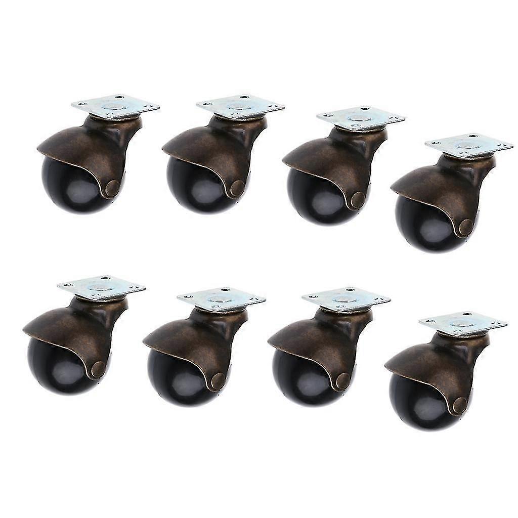 8pcs 2' Swivel Ball Caster PP Wheels with Brake Lock Screw-in Universal