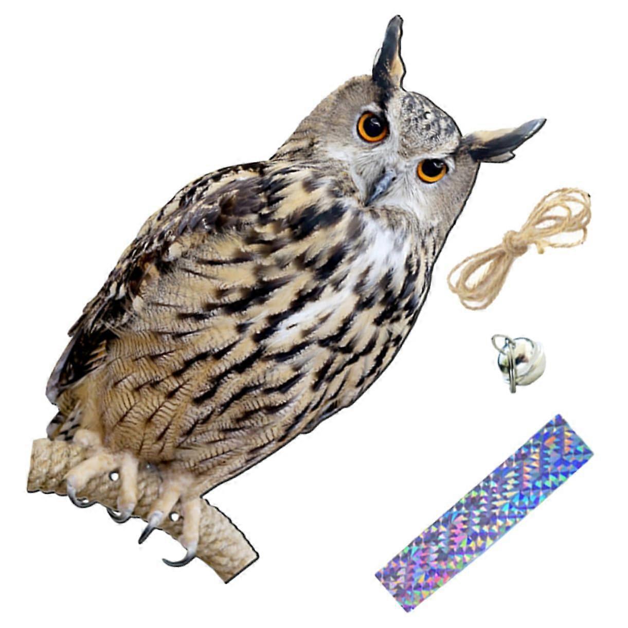 Hanging bird deterrent for garden and realistic decoration Effective bird scarer with bells for outdoor decoration