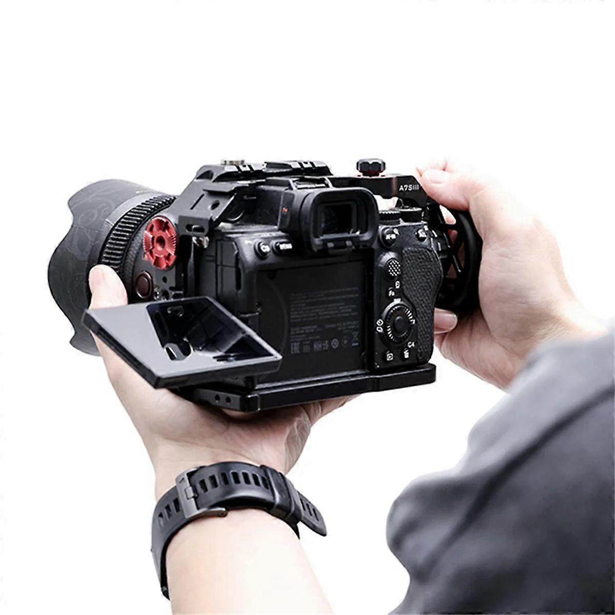 Spheroidal Camera Cage Handle Left/ Right Side Hand Grip Aluminum Alloy Handle Grip with Locating Vi