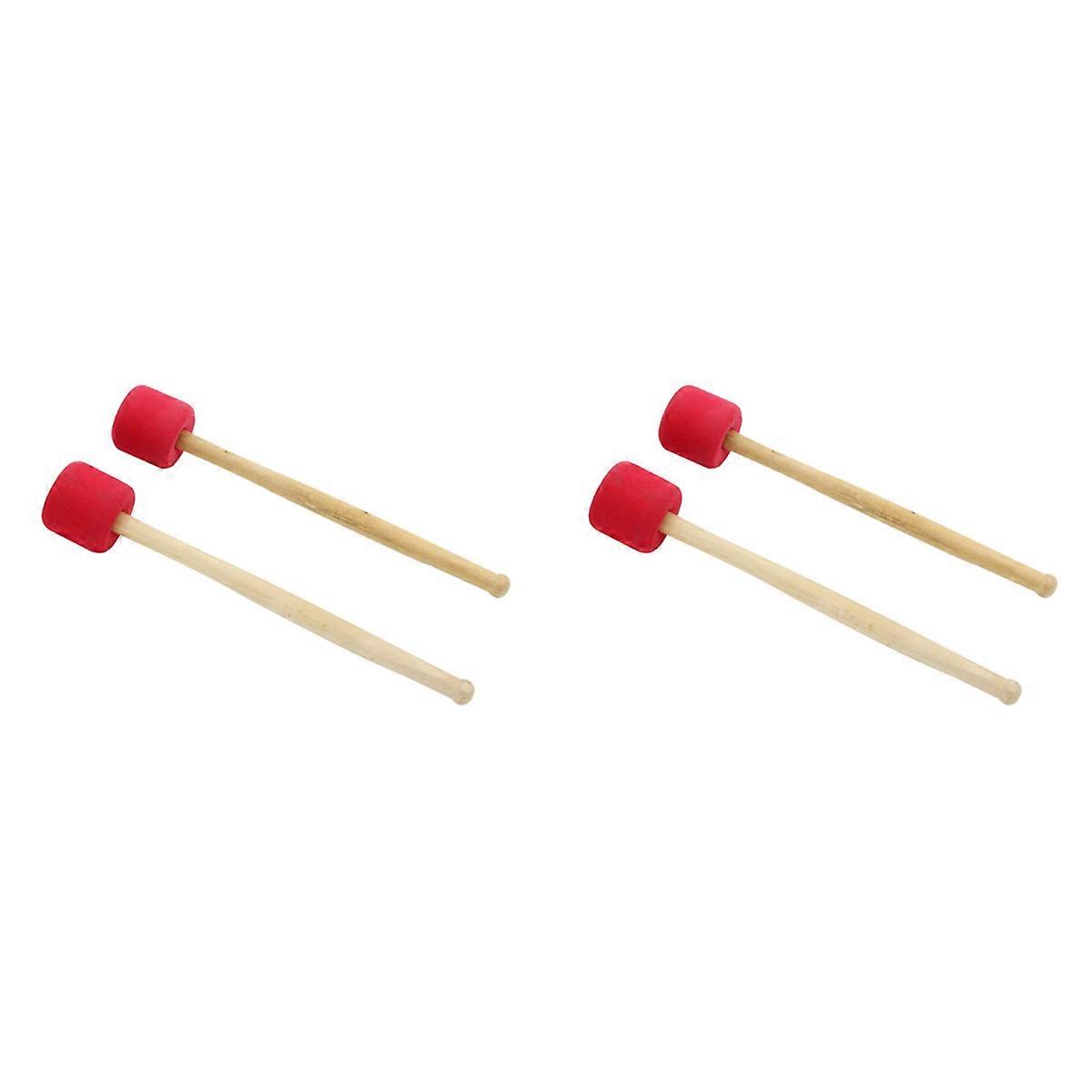 2Pcs Bass Drum Sticks Foam Bass Drum Hammers Bass Drumsticks, Red