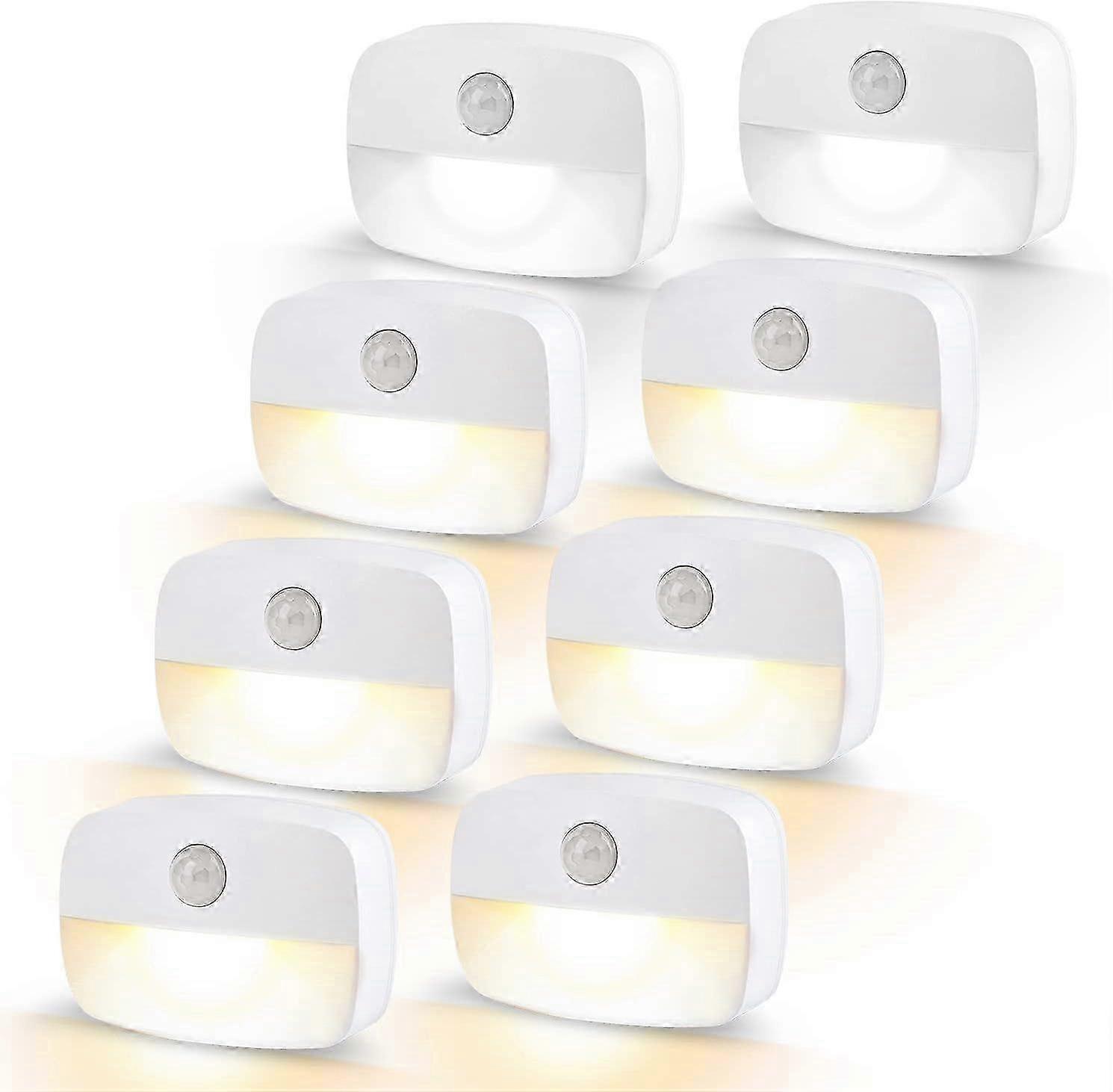 Set van 8 LED-bewegingssensor nachtlampjes
