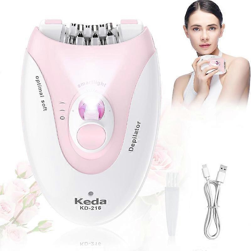 Epilator for women, cordless epilator with LED light, 2 settings
