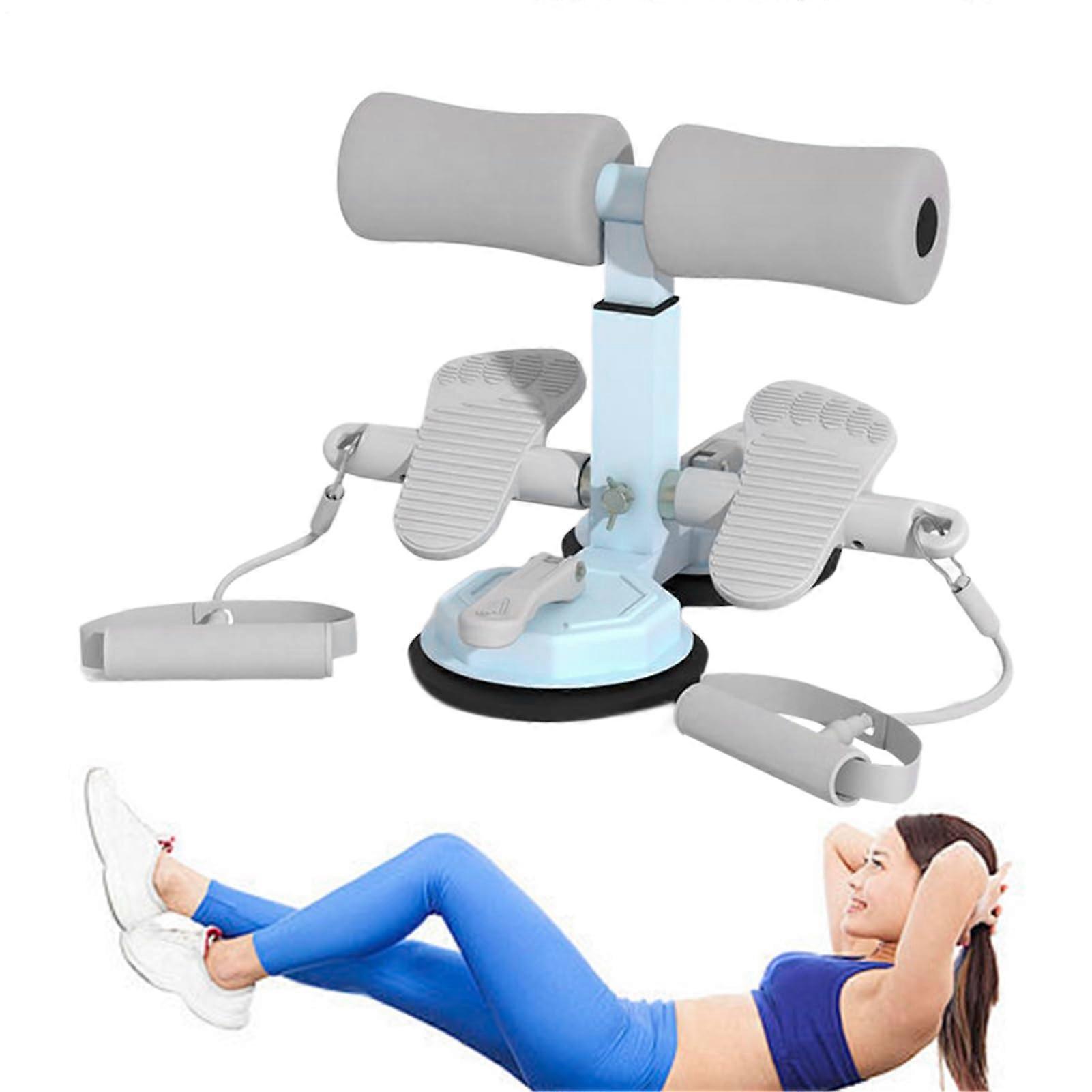 Set the bar foot holder Situp equipment with 2 suction cups Portable training tool for ab workouts, Gray