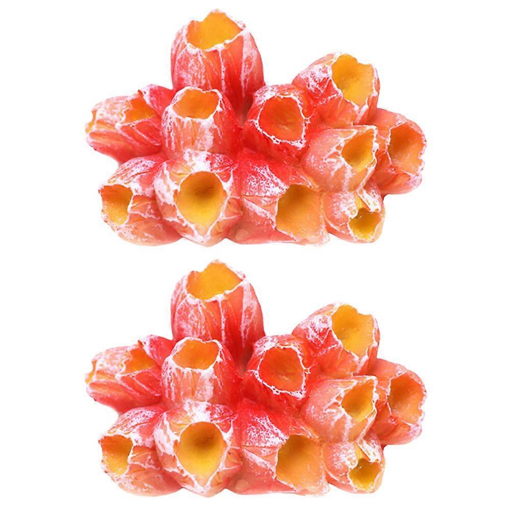 2個水族館サンゴオーナメント本物そっくりの樹脂サンゴ礁水槽の風景