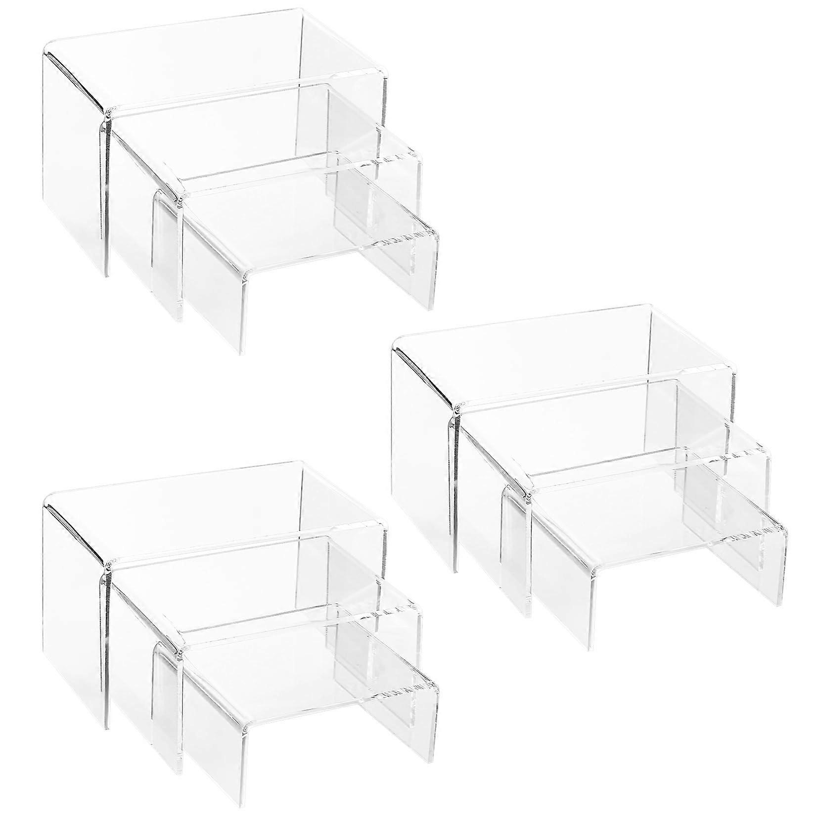 Acrylic Display Risers Jewellery Display Stand in 3 Sizes Pack of 9