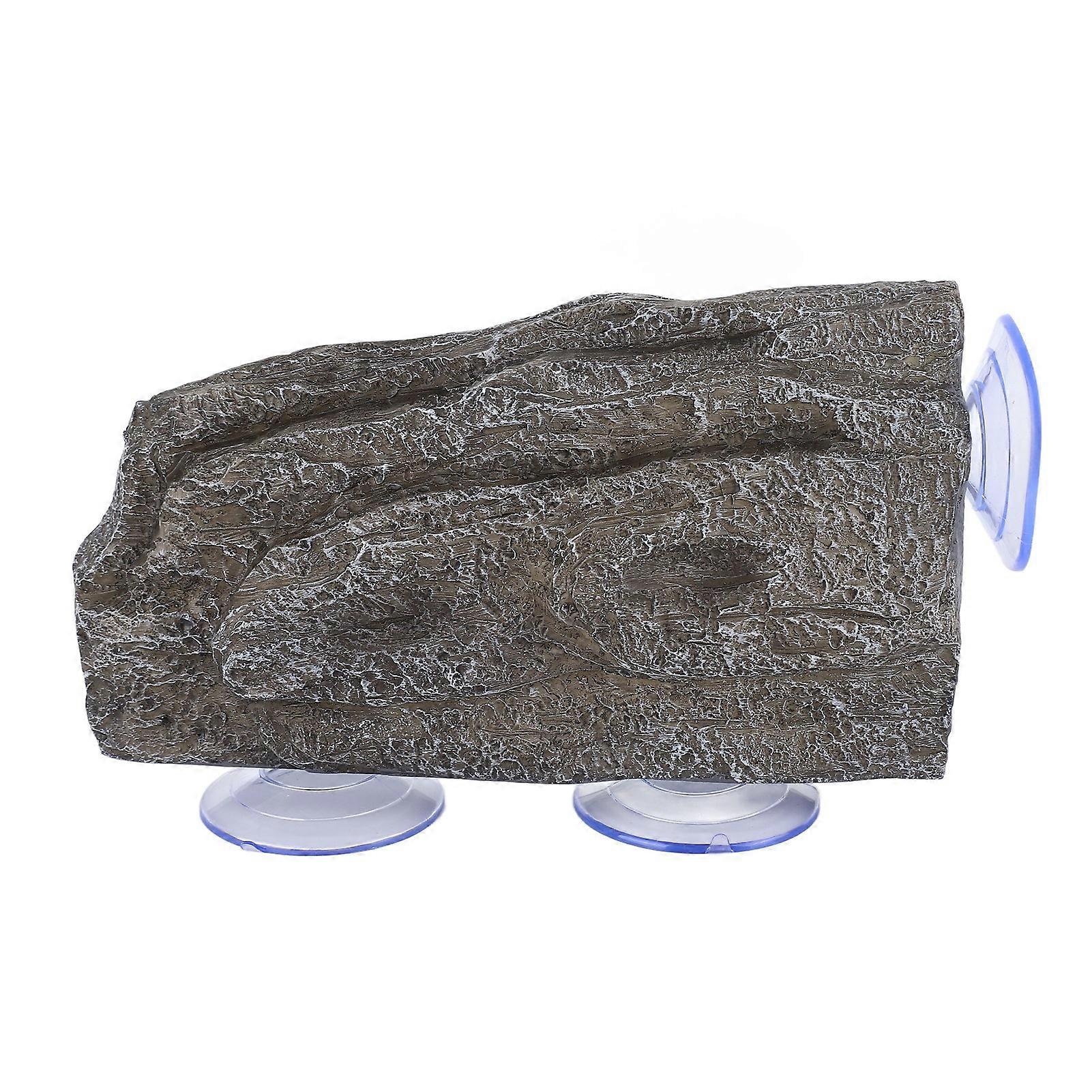 Turtle Basking Platform Prevent Slip Realistic Rock Shape Resin Turtle Dock Basking Area for Reptile Rock Turtle Simulation Basking Platform