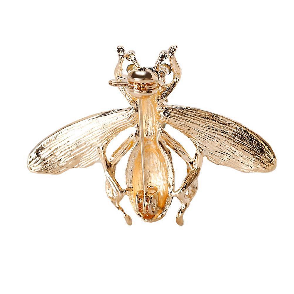 Bee Shaped Brooch Golden Alloy Material For Proms 4x2.9cm 1Pc