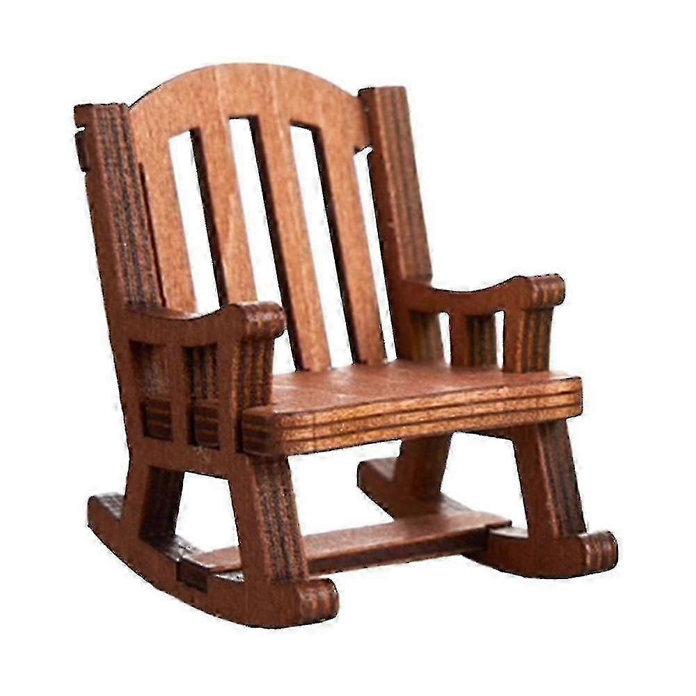 Cute Rocking Chair Desktop Decor for Office in Brown