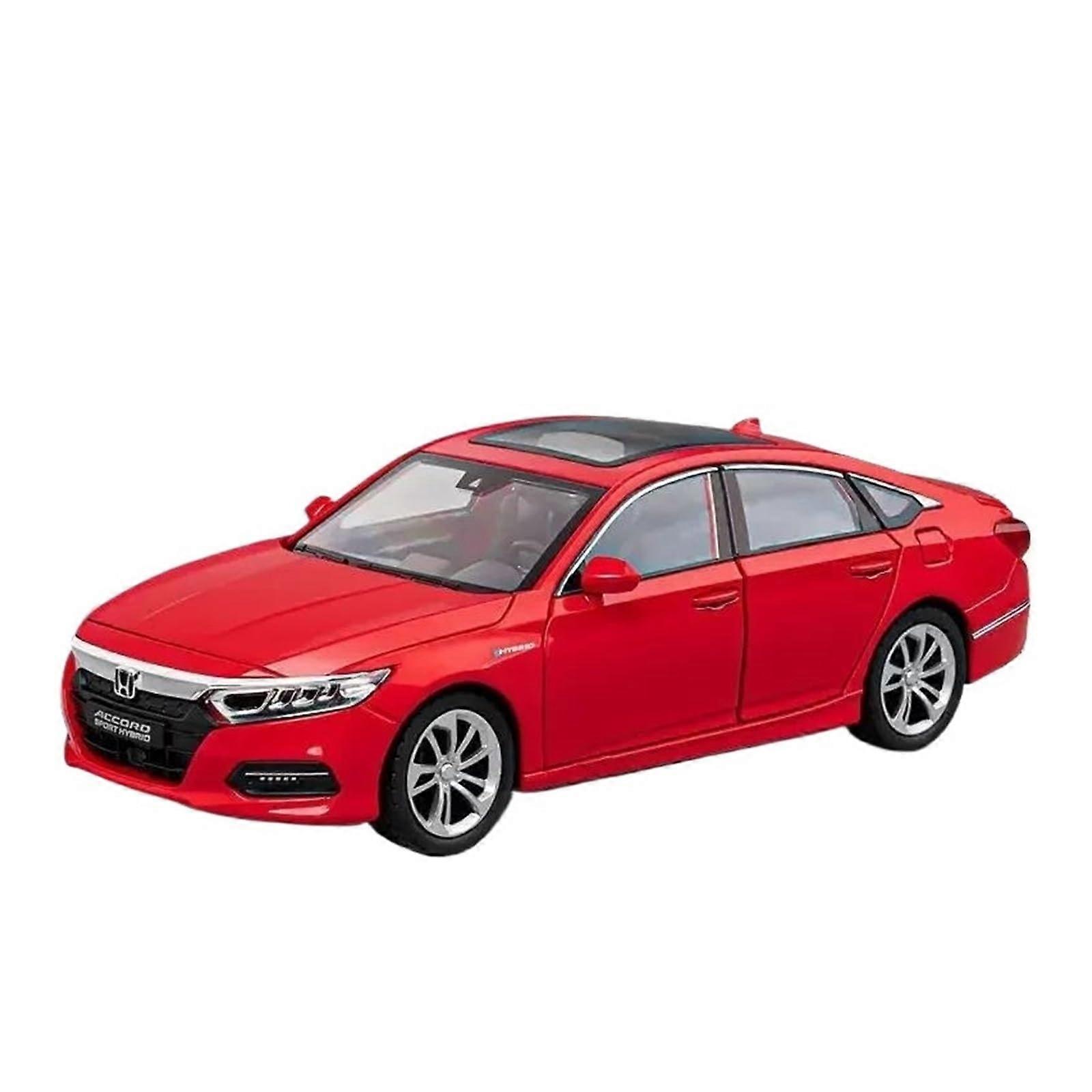 1:24 Scale Accord Die-Cast Alloy Model Car with Sound and Light Features, Red Metal Toy Vehicle