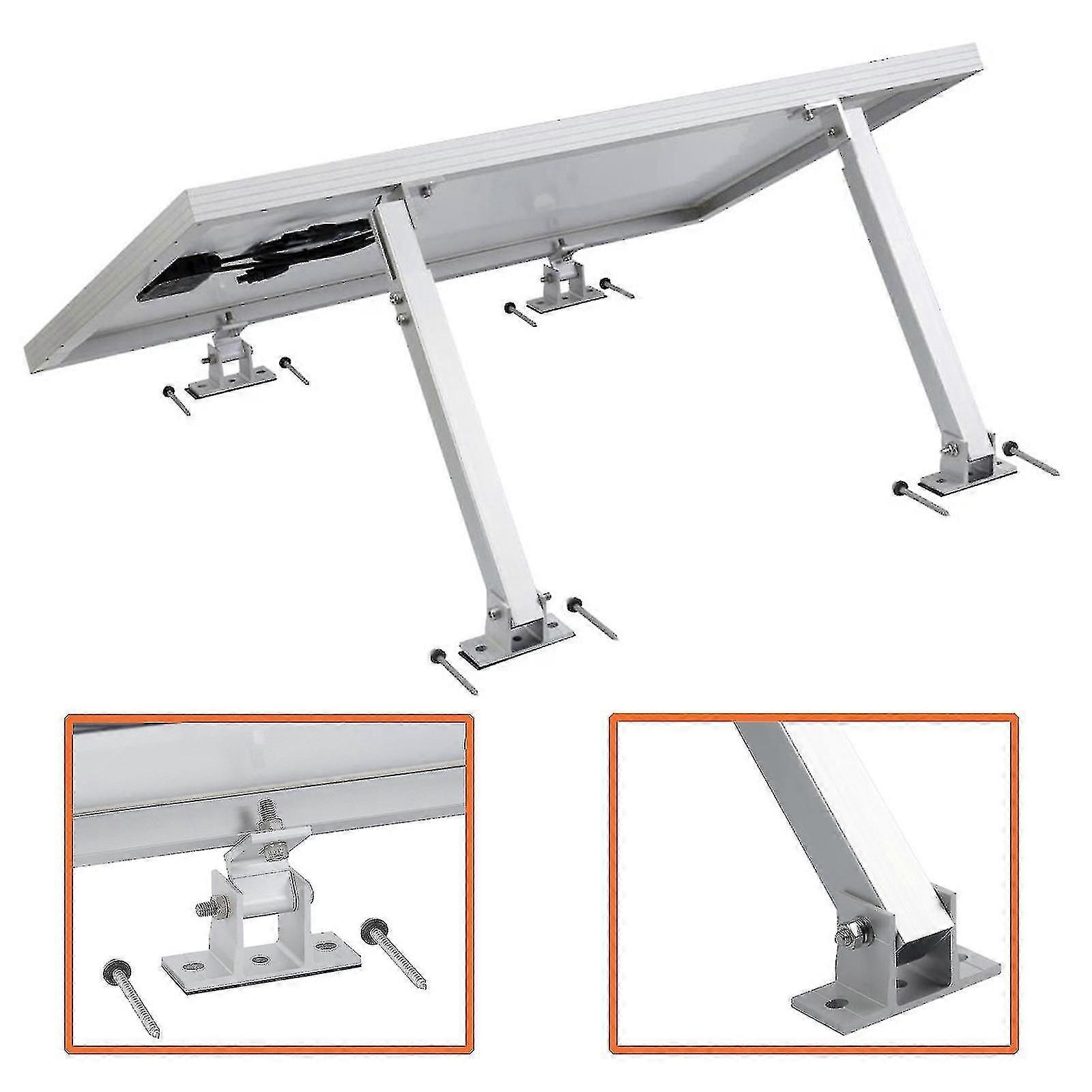 2023 New Upgrade Solar Panel Bracket, Solar Panel Holder End Clamp Kit, Stand Solar Module 0-60 Individually Adjustable Flat Roof Mounting Angle--hao