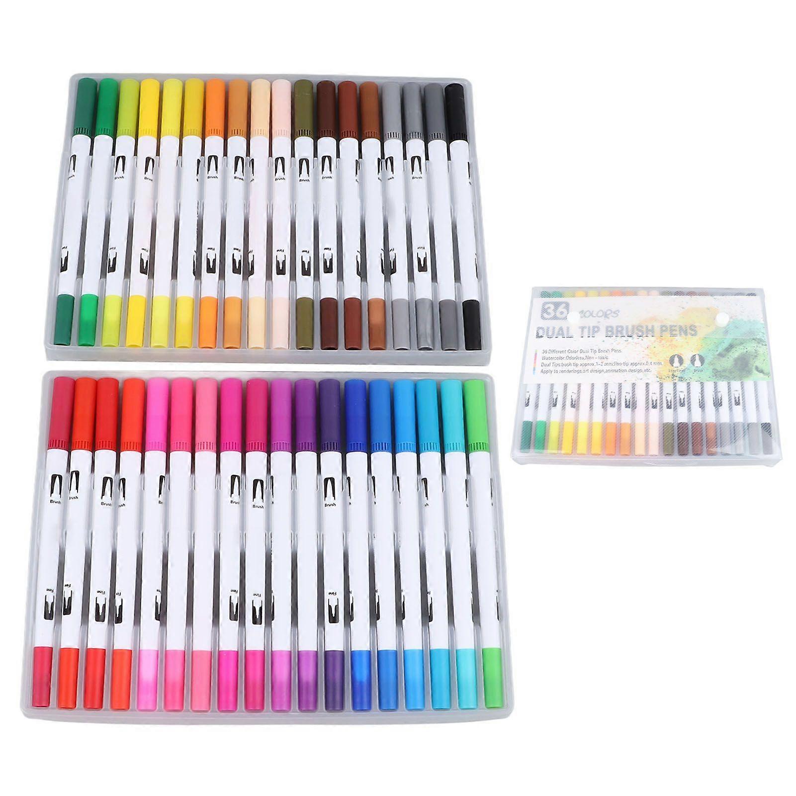 2025 Latest Model 36 Colors Dual Tip Brush Marker Soft Head Dual Brush Marker