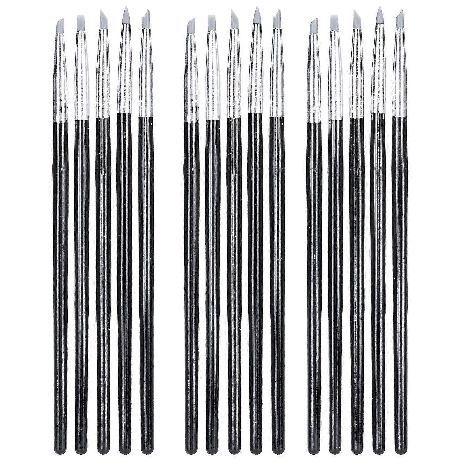 3 סט חמר חרס פיסול צבע מברשת צבע צבעי מים עט סיליקון בגדלים שונים