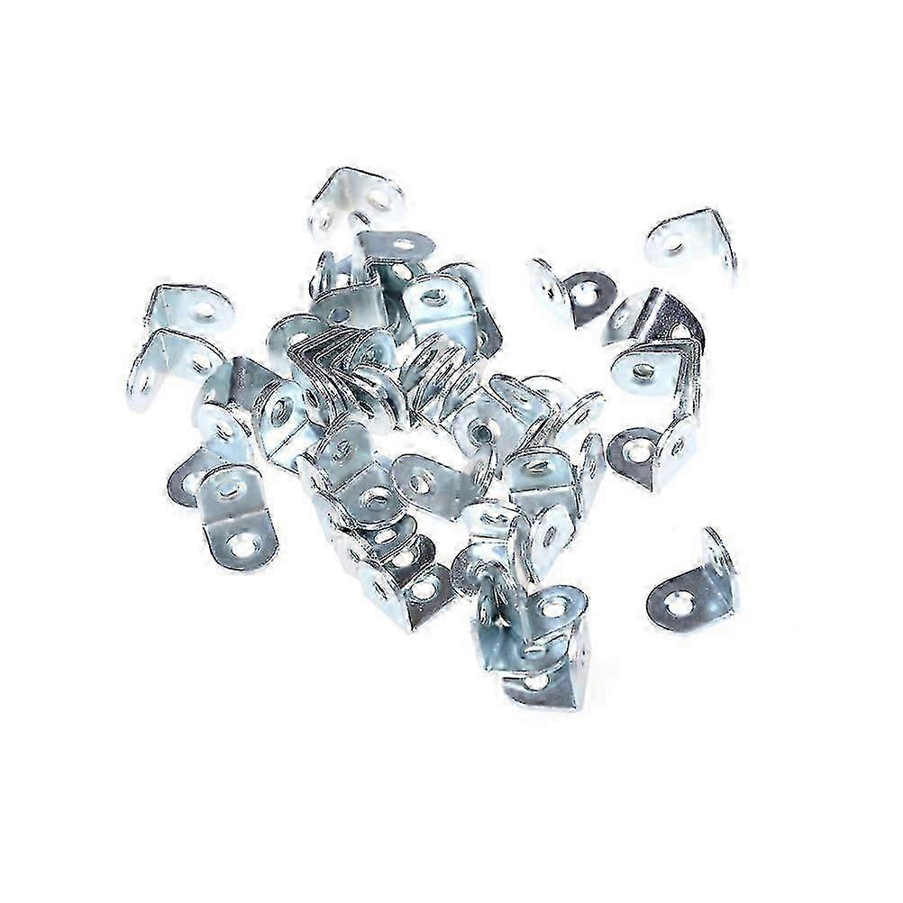 50pcs 2 Holes Shelf Support Angle Brackets Corner Braces for Furniture Accessories Silver 20 X 20 X 15mm