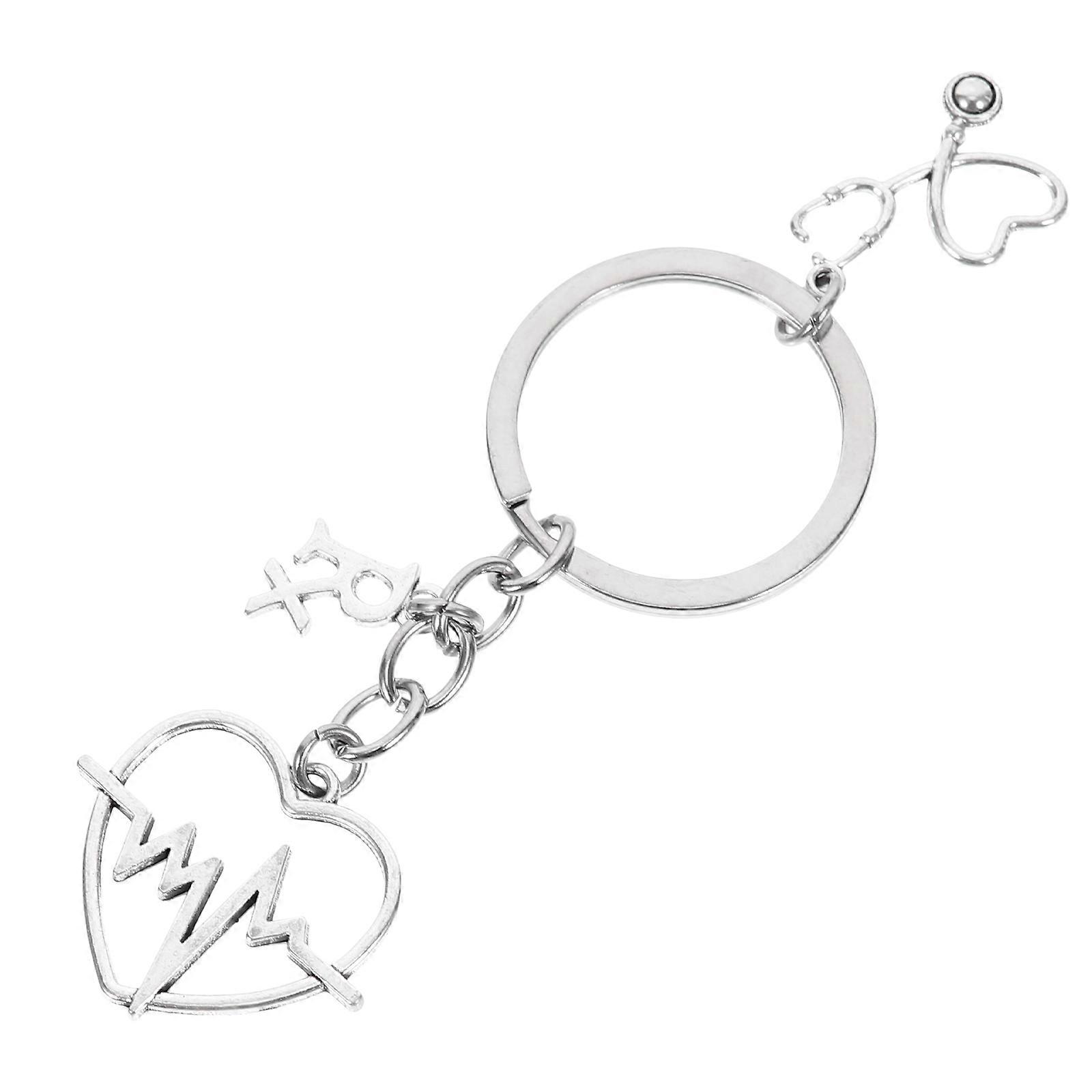 Heart Keyring Alloy Key Hanging Prop Daily Use Travel Outdoor Activities 1Piece