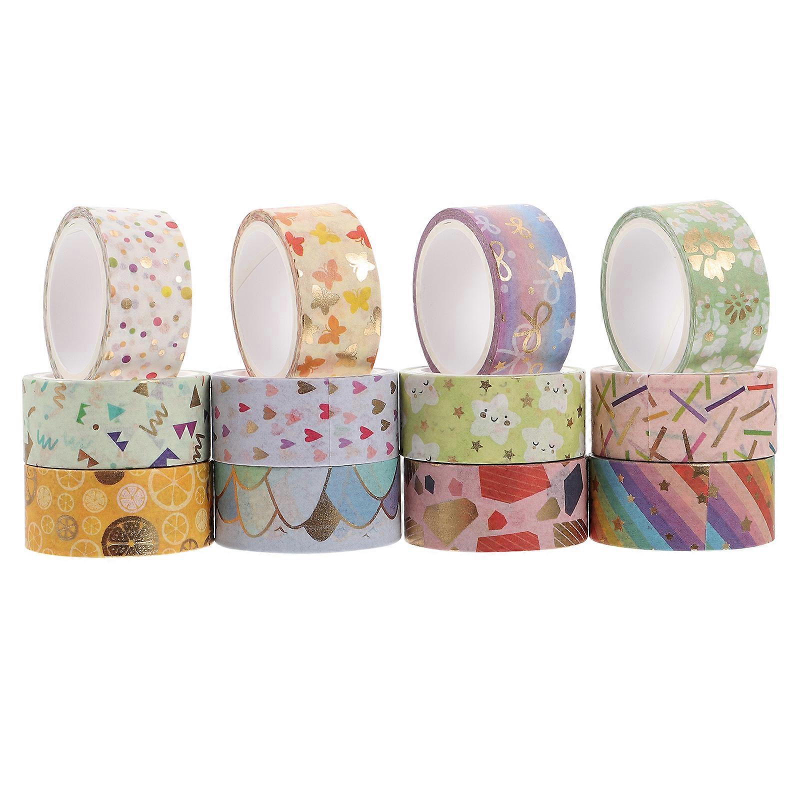 Candy Colors Washi Tape Diy Easy to Stick and Cut Stickers 12 Rolls