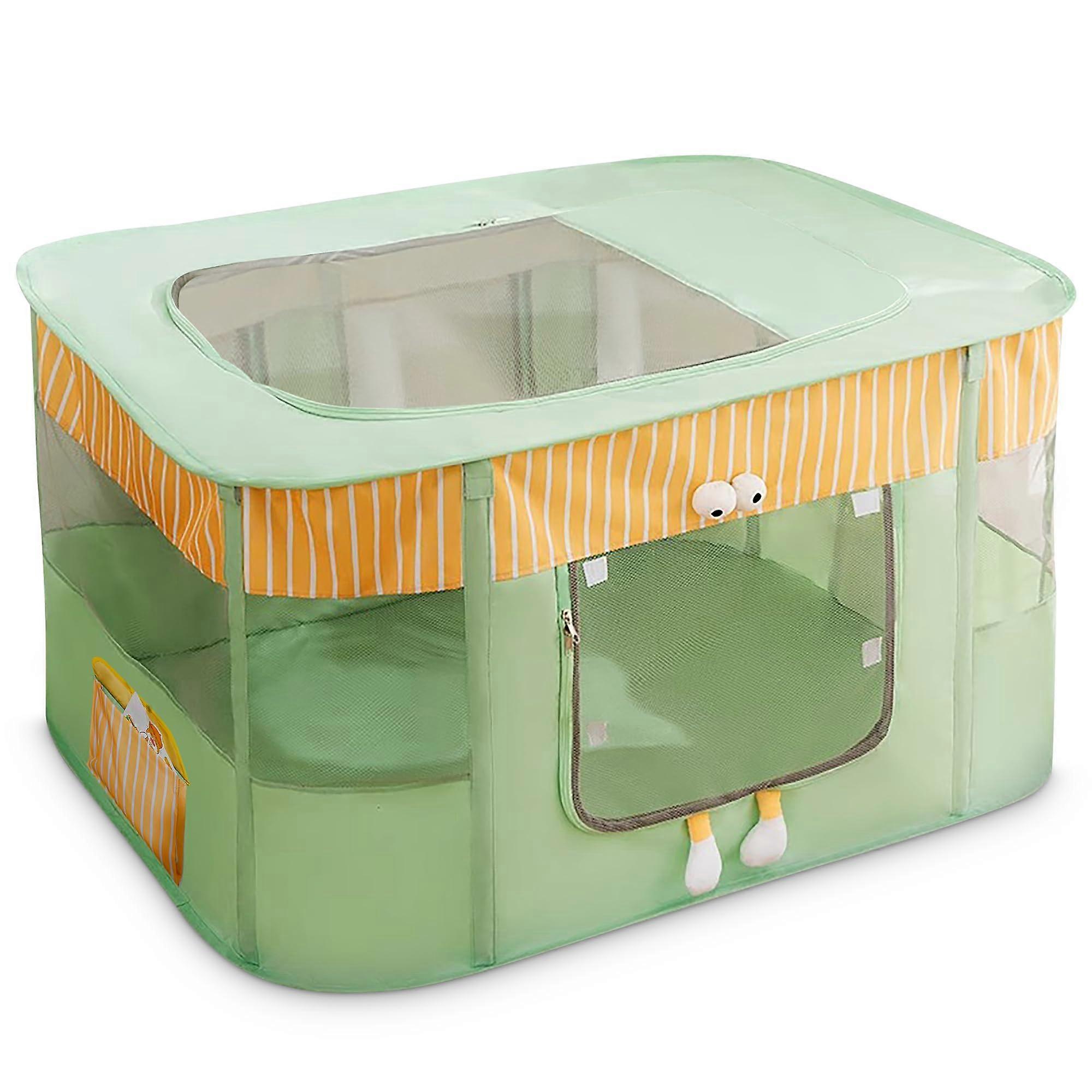 Puppy Run Dog Box Cat Playpen Portable Foldable Delivery Room for Cats Dogs (Green, L)