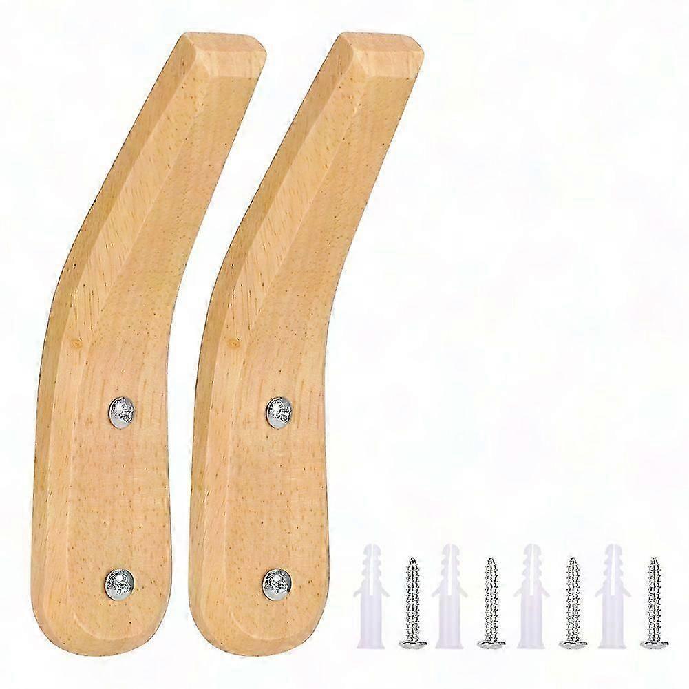 Wooden Wall Hooks 2Pcs - Coat Hanger For Entry & Kitchen