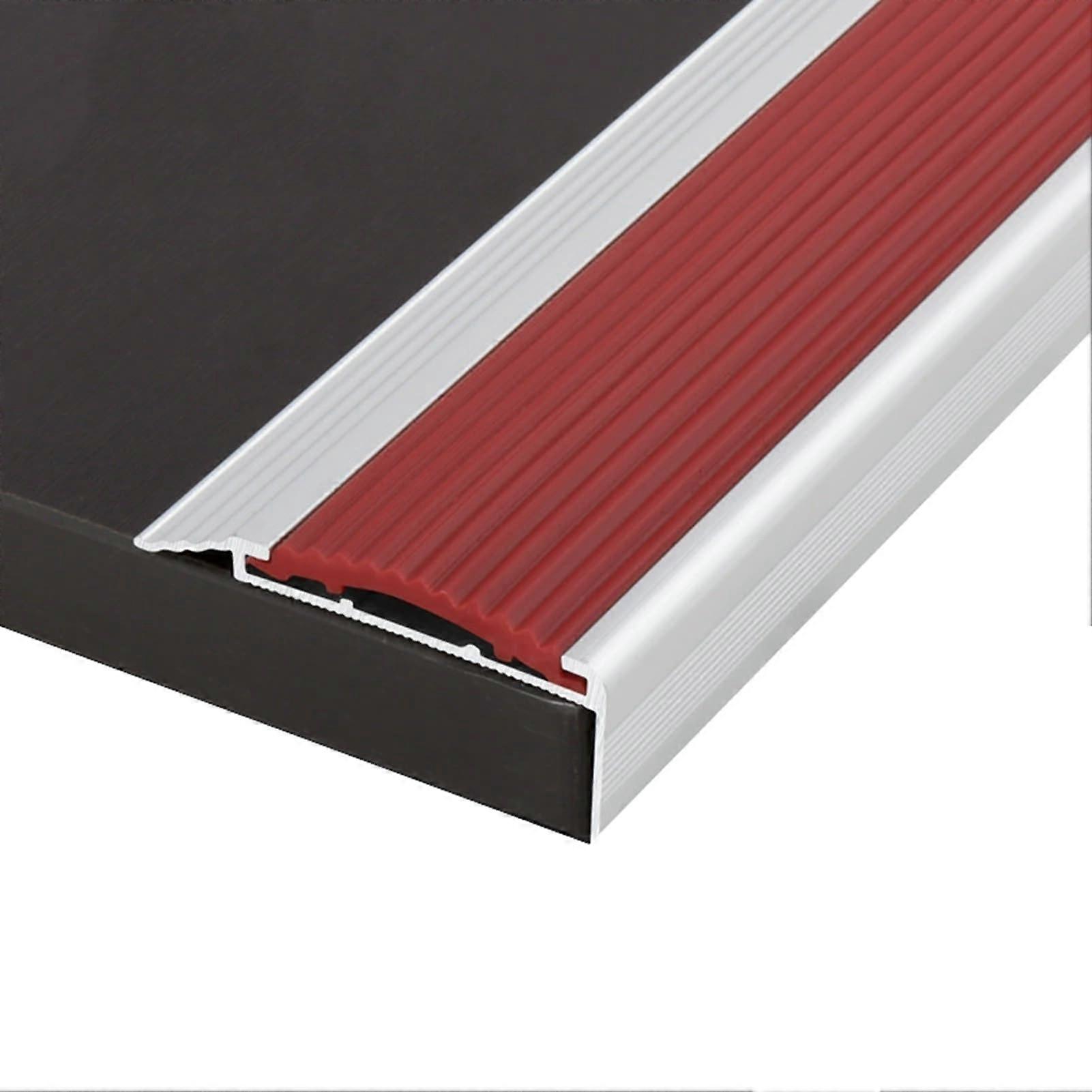 Non-Slip Aluminium Stair Edge Profile L-Shape, 90cm Red Decorative Corner Trim for Stairs