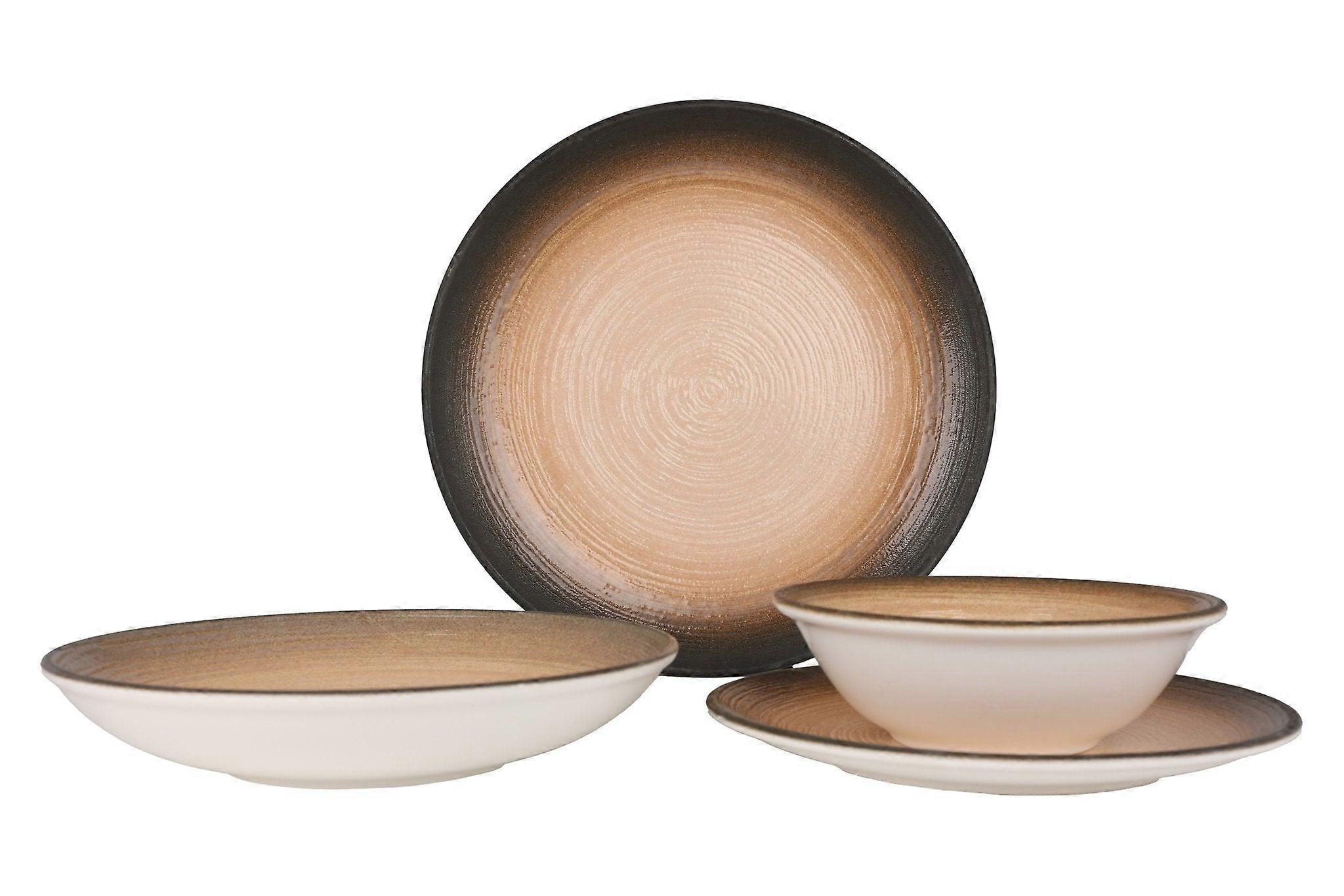 ID Fine Dinnerware Set (Medium) - Canyon - 24 pieces - 6 persons - Porcelain