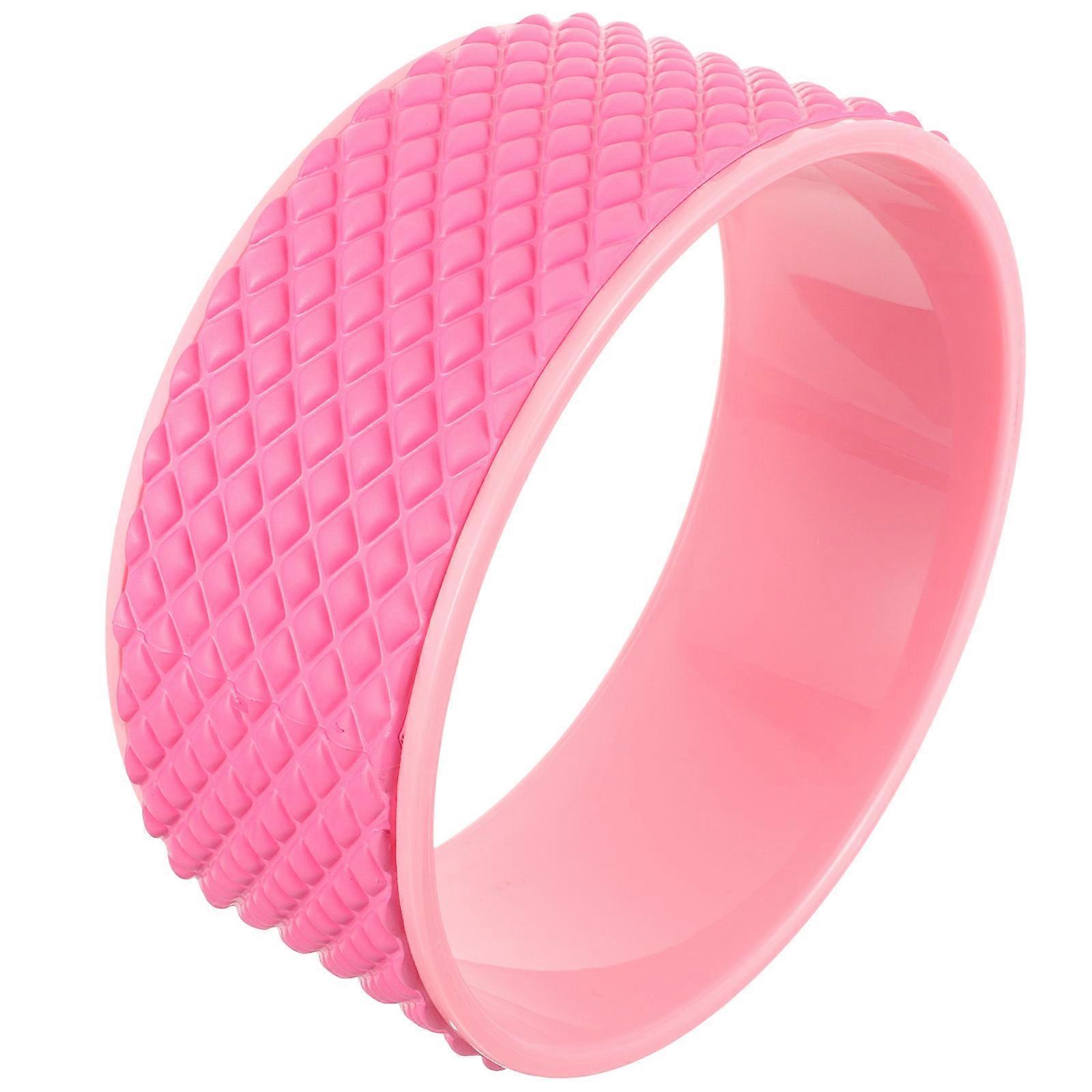 Yoga Wheel for Back Stretching, Spinal Flexibility, and Trigger – Lightweight Pink Roller for Deep Tissue Massage and Relaxation