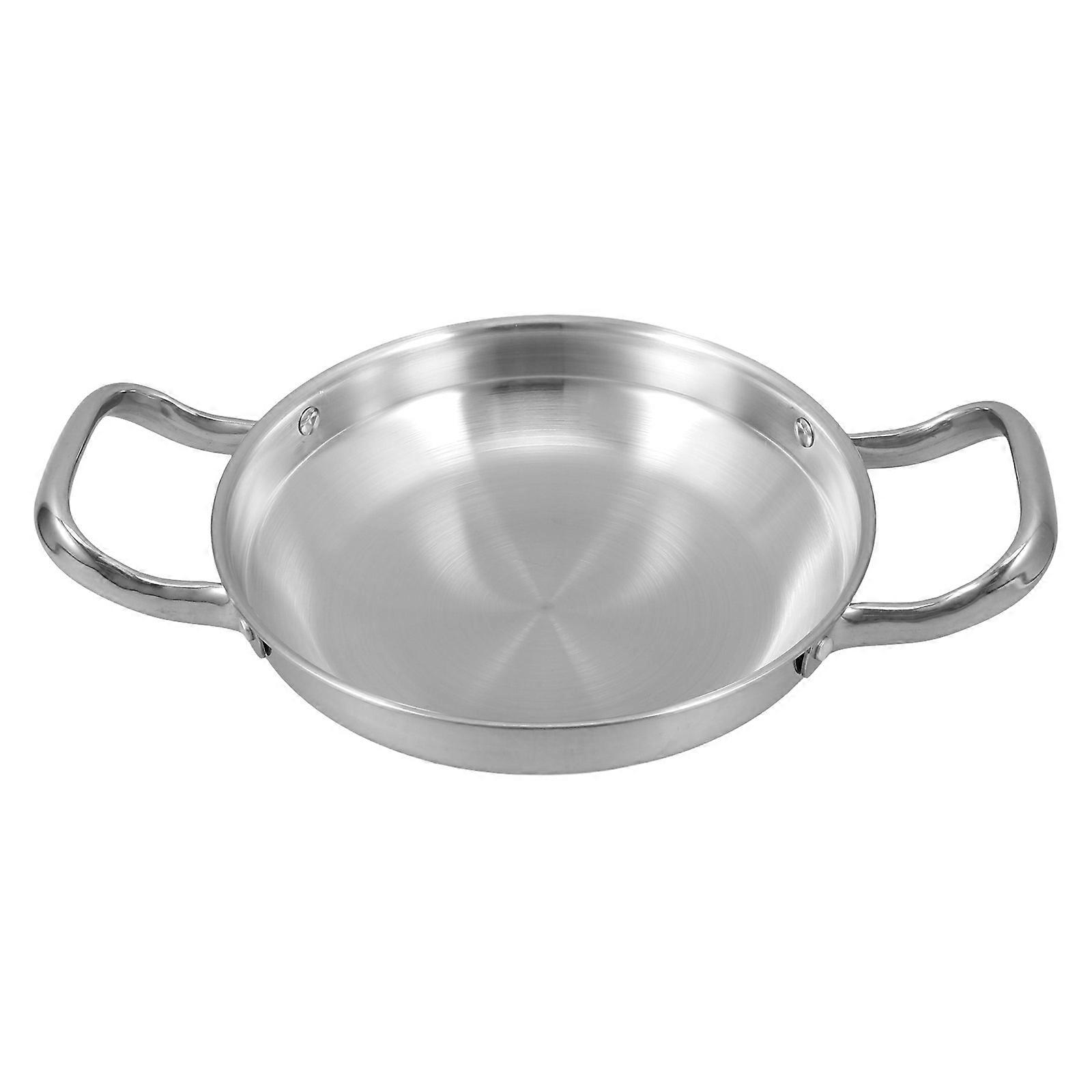 Hotpot Cooking Pot With Lids Kitchenware Silver Round Bottom Family 30.30X21.00X7.00CM 1Set