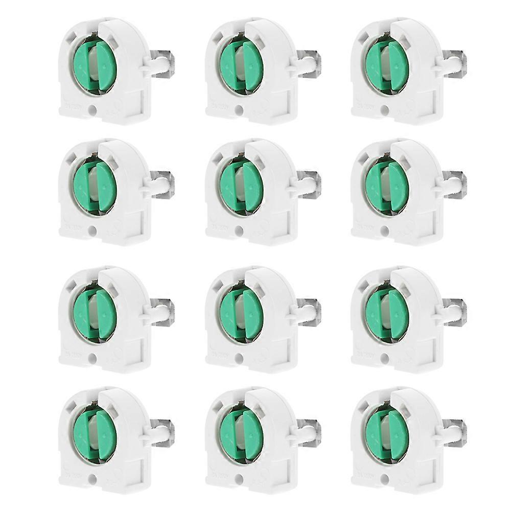 12pcs Fluorescent Light Socket Holder for LED Tube Lamp Replacement – Durable Light Fixture Clips for Home, Office & Retail Lighting