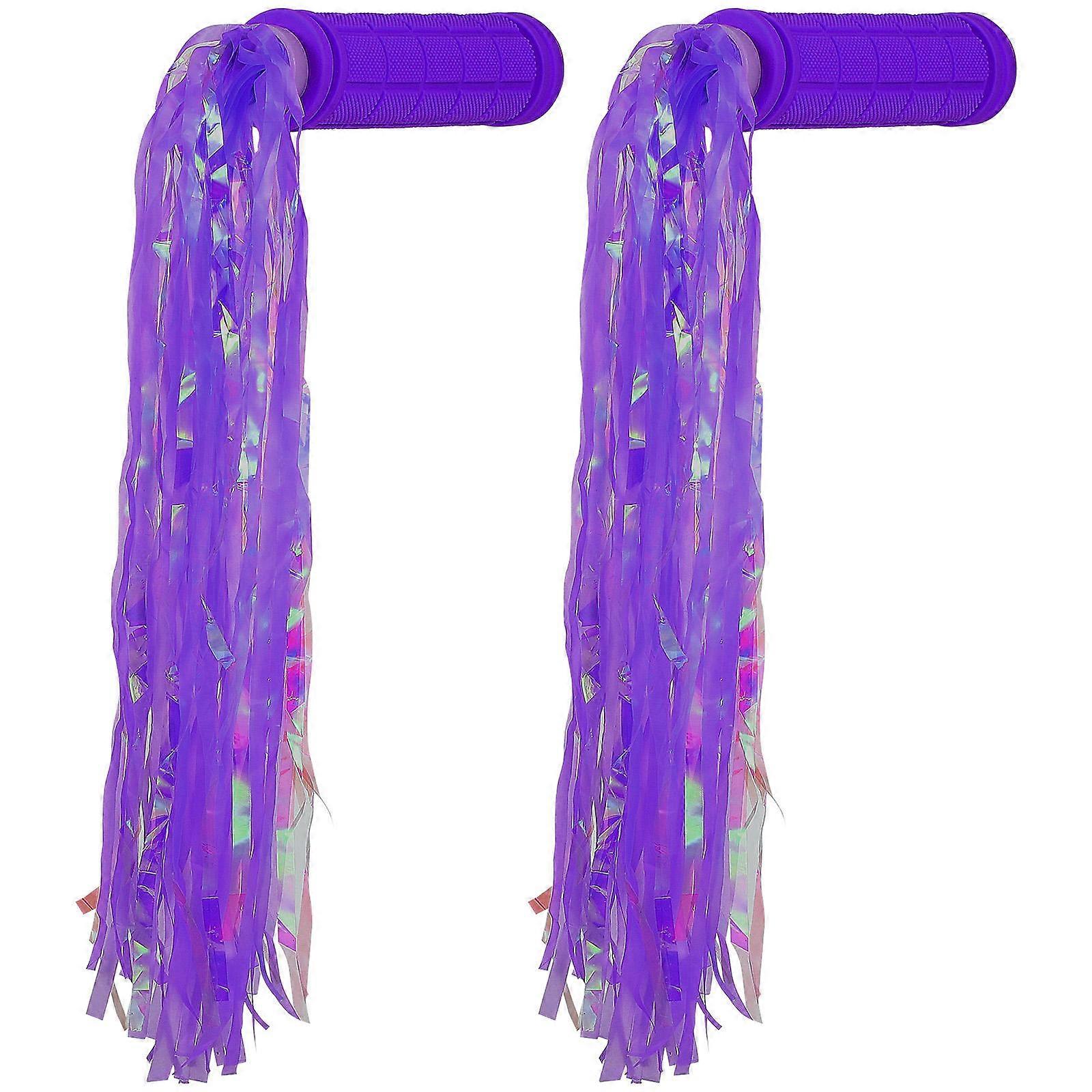 Bike Handle Grips for Bicycle Handlebars Anti-Skid Shock Absorption Purple Color 27.00X2.00X2.00CM 2Pcs