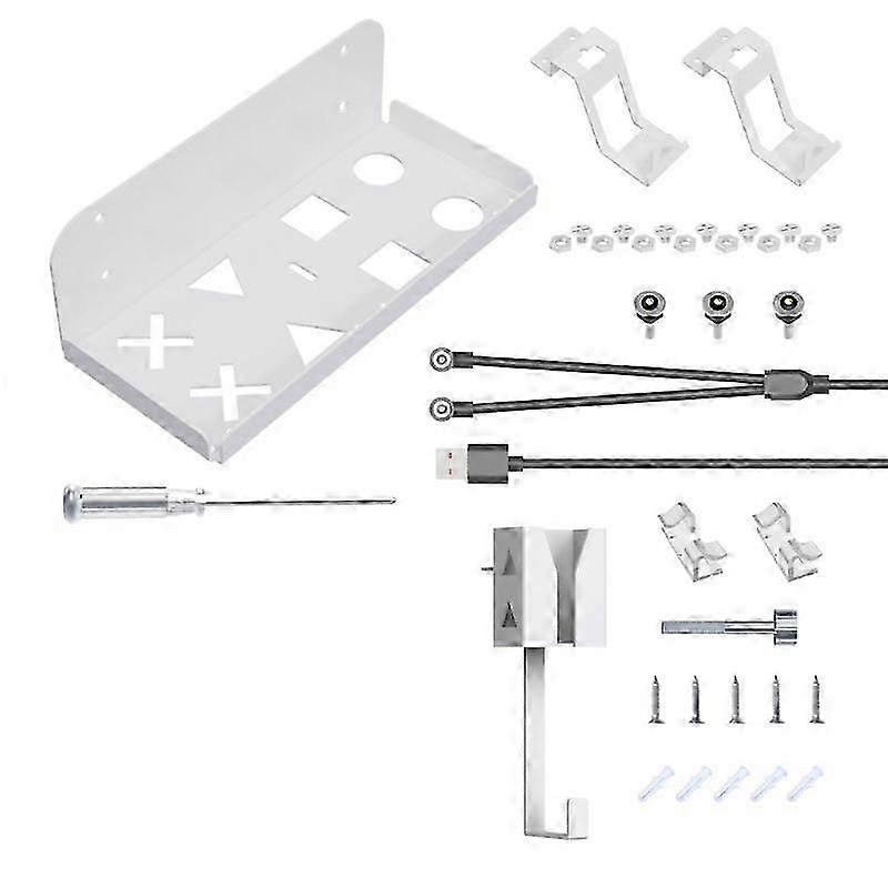 Charging Support Holder & Cable Management for PS5 Slim - Controller & Headphone Hanger Organizer Accessory