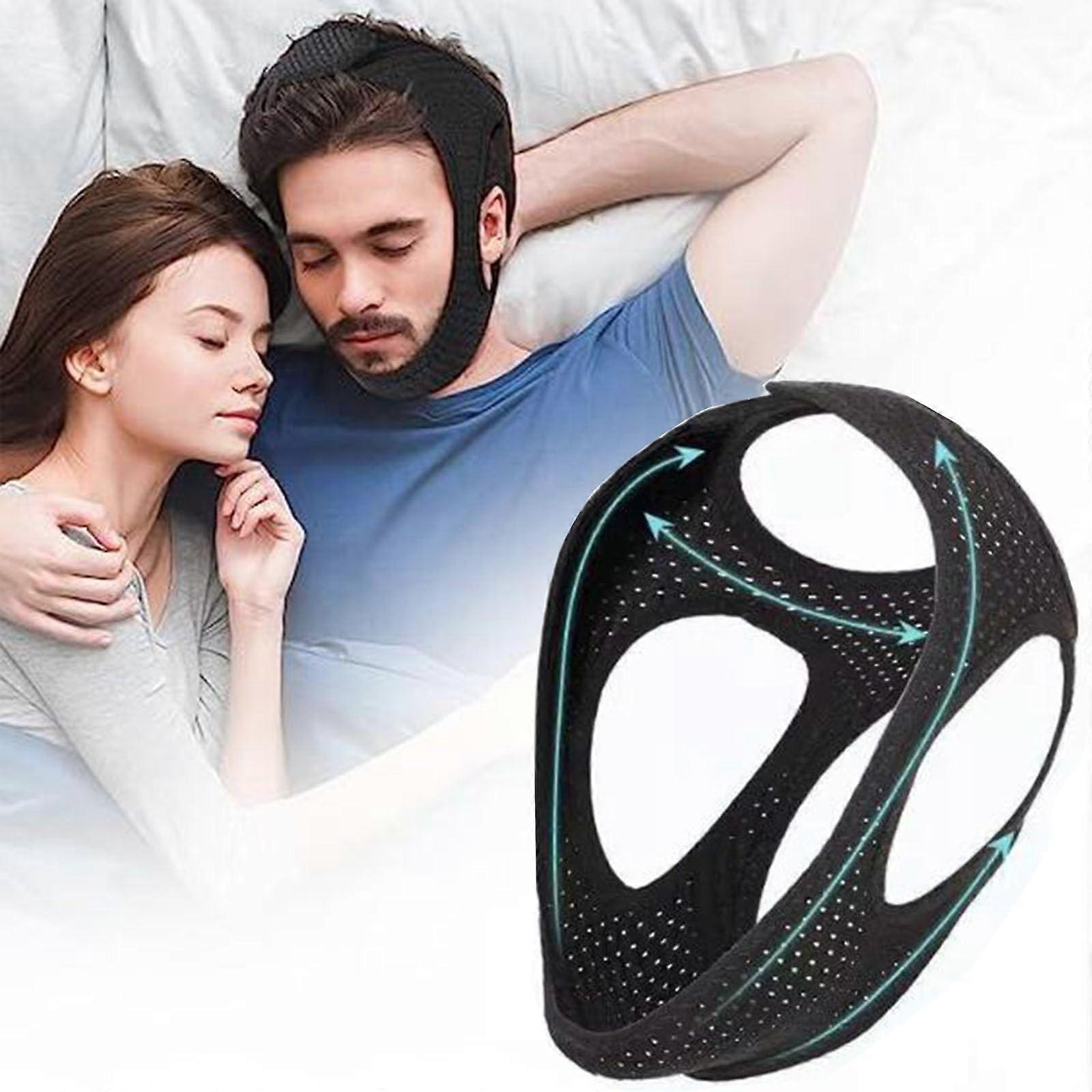 AntiSnoring Chin Strap, Adjustable AntiSnoring Chin Strap for Snoring Relief, Sleep Snoring Solution for Women and Men (Color: Black 1)