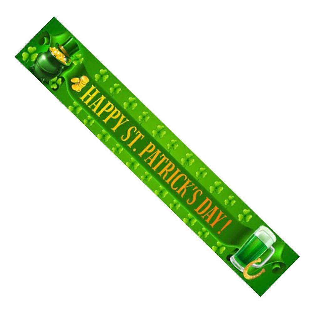 Banner Decor Rectangular Shape St Patrick's Day Party Prop Cloth Material Decorative Item 1Pcs