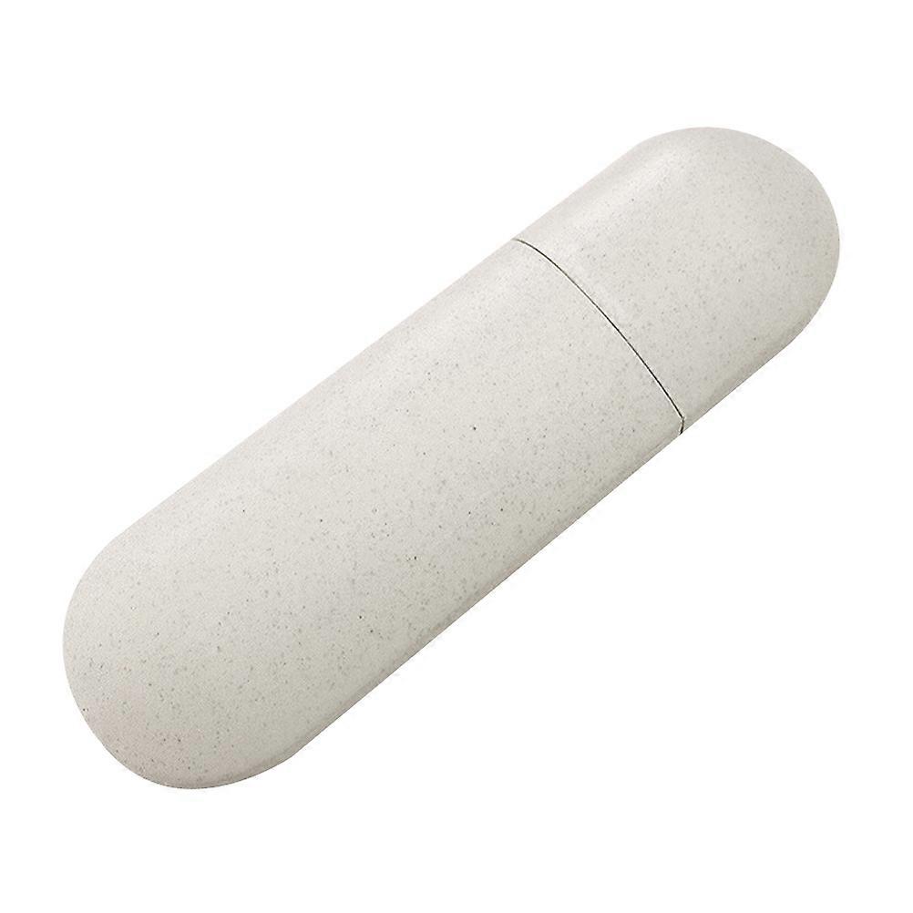 Travel Toothbrush Holder Case Prevent Deformation Portable Storage Beige PP Material 23x6.3x6.3cm 2Pcs