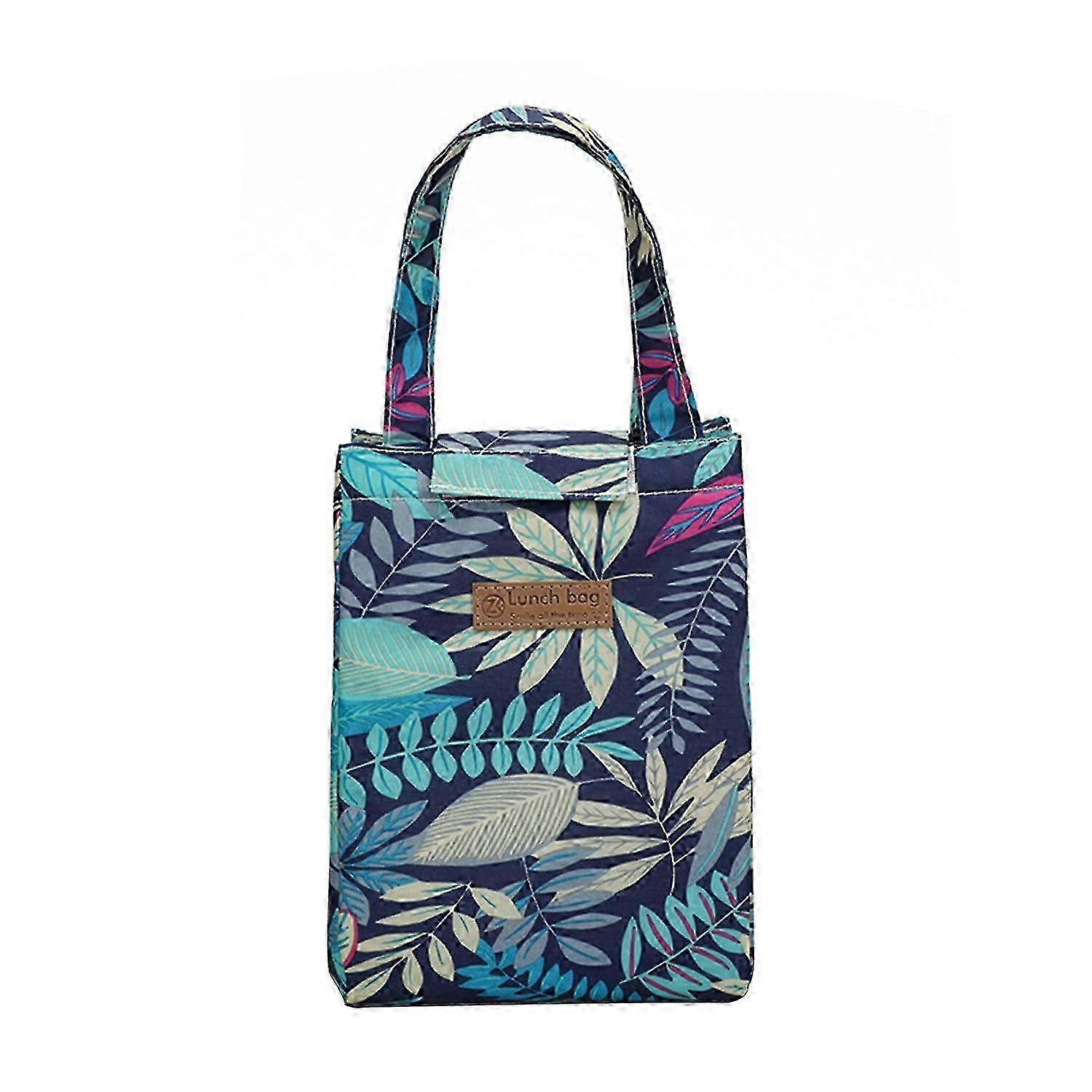 Insulated Lunch Box with Floral Print and Thickened Handle for Work