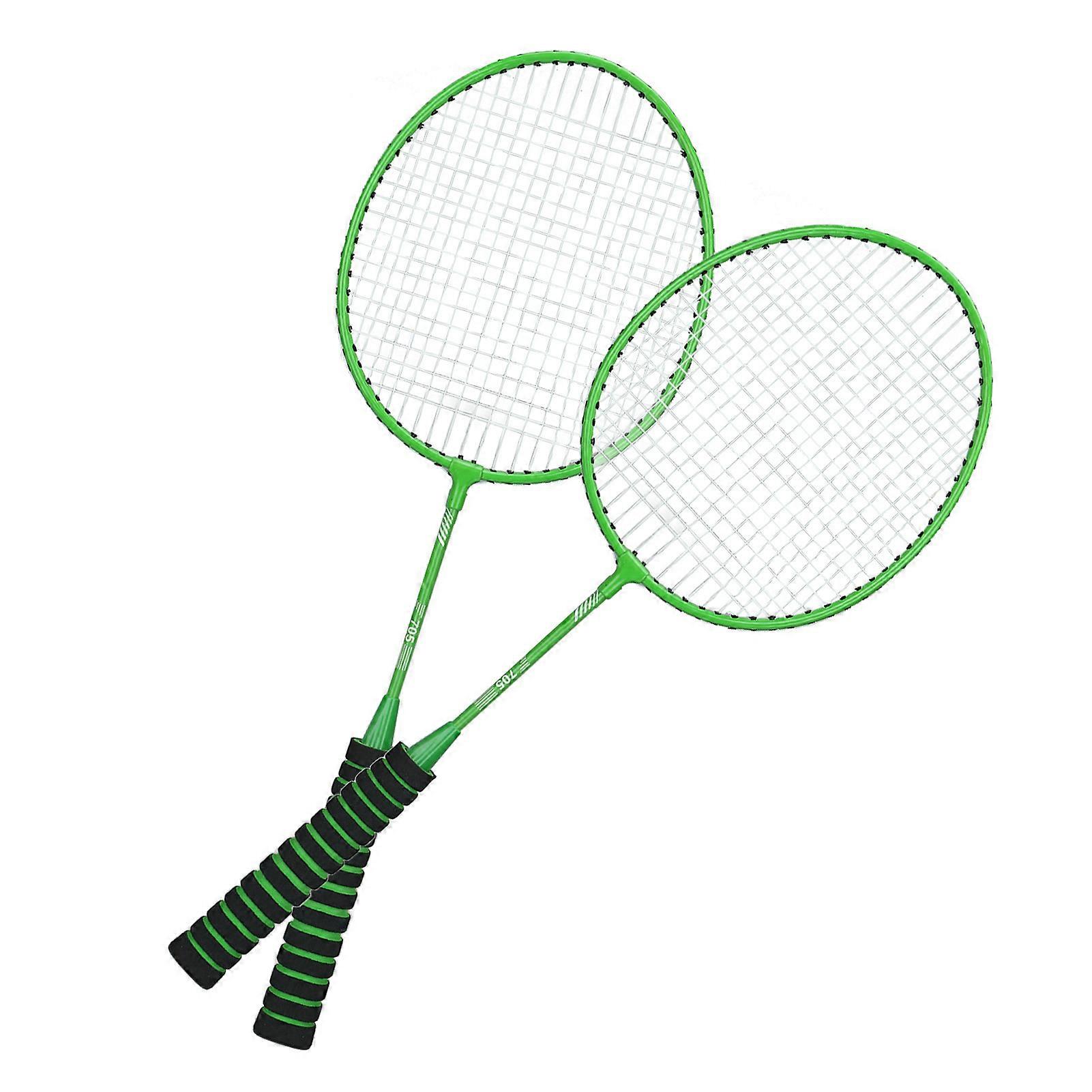 Badminton Racket Set Split Type Soft Nylon Handle Shock Proof Iron Alloy Double Badminton Racket for Boys Girls 