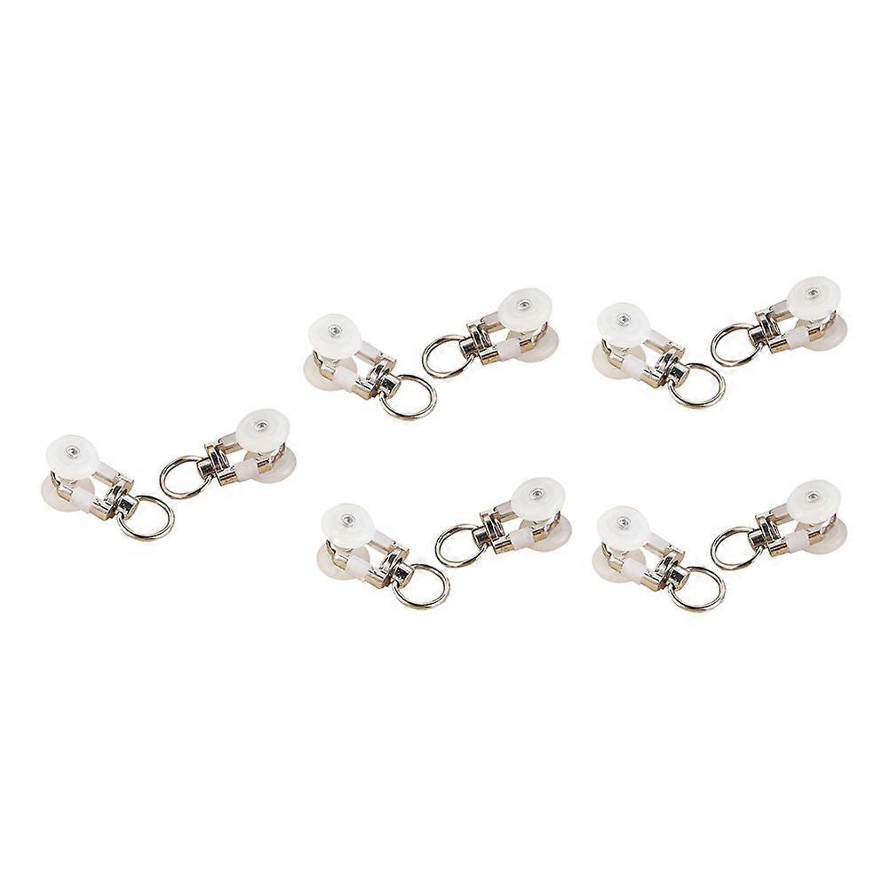 Curtain Track Pulley with Hook for Cloth Curtain Home Plastic and Alloy 20 Pieces