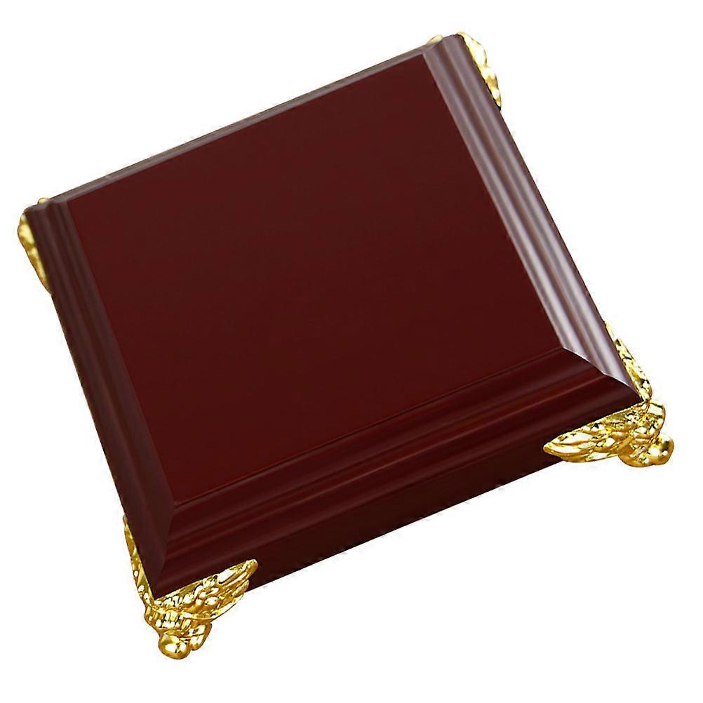 Dark Red Storage Rack for Flowerpot Ornament Crafts with Stable Retro Structure Synthetical Material