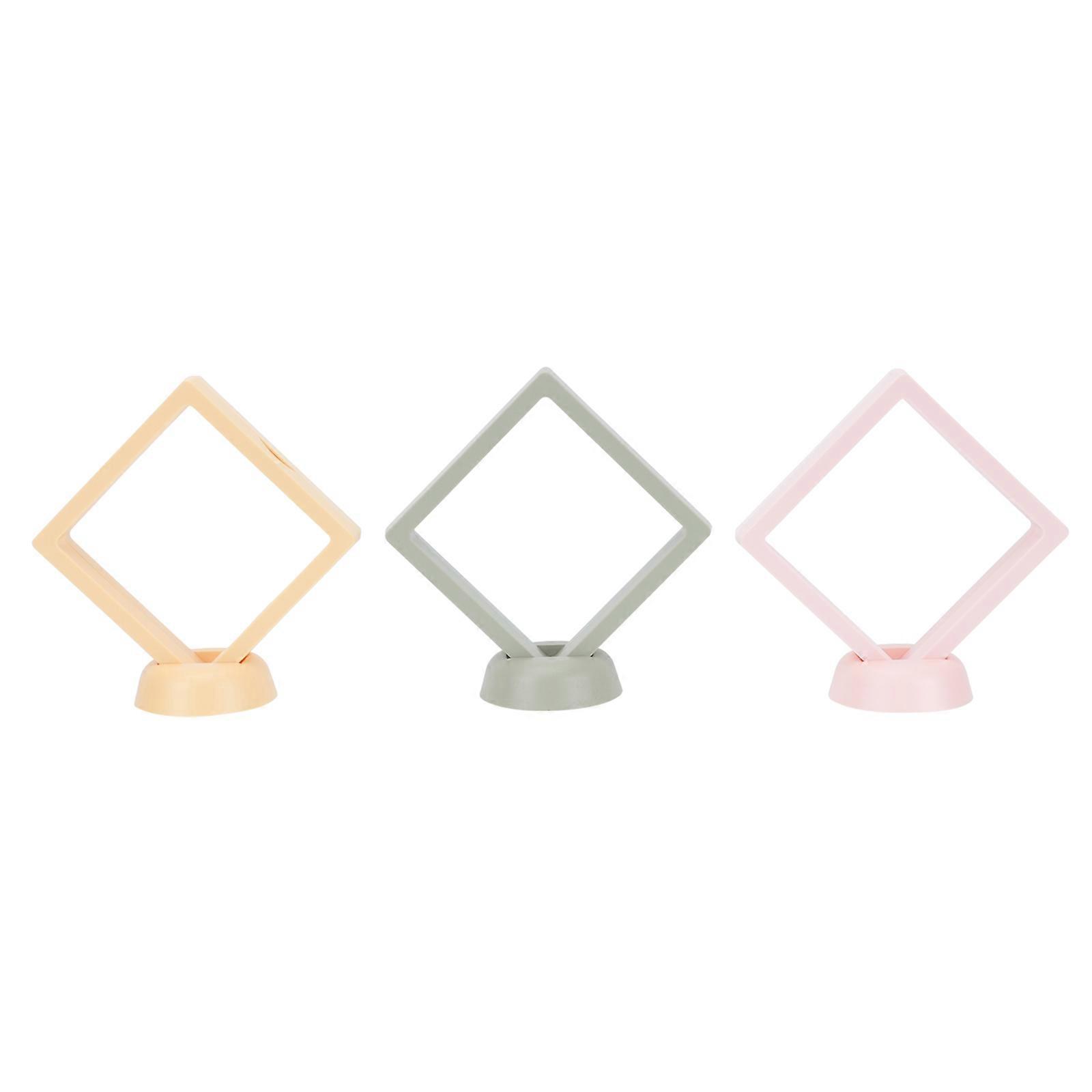 3 Sets Jewelry Storage Holder with Bottom Support PE Film ABC Material Organizer Box for Earrings Necklaces Bracelets Mixed Colors Portable Display