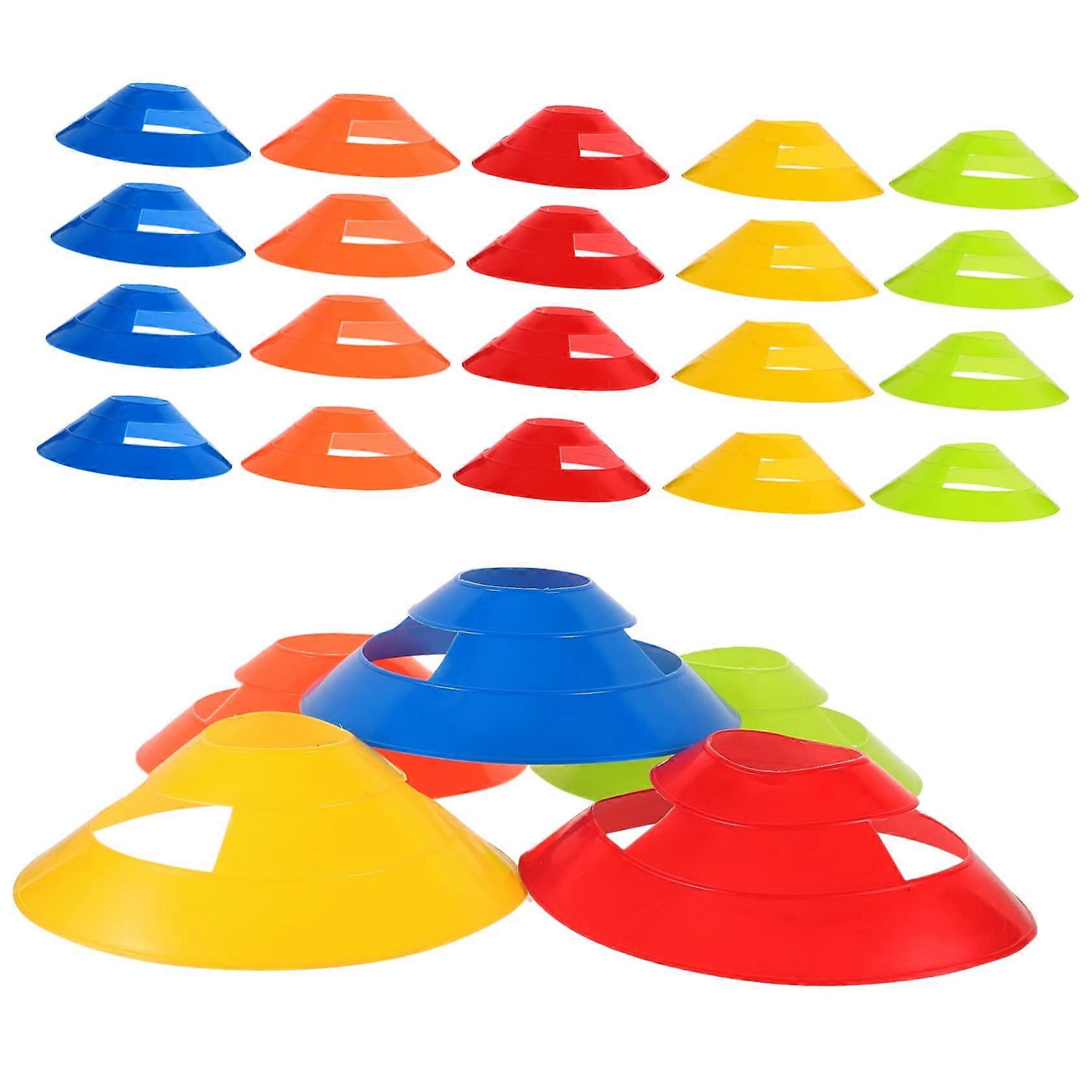25 Piece Multifunctional Training Cones for Soccer and Sports Agility Markers in Bright Colors for Drills and Exercises