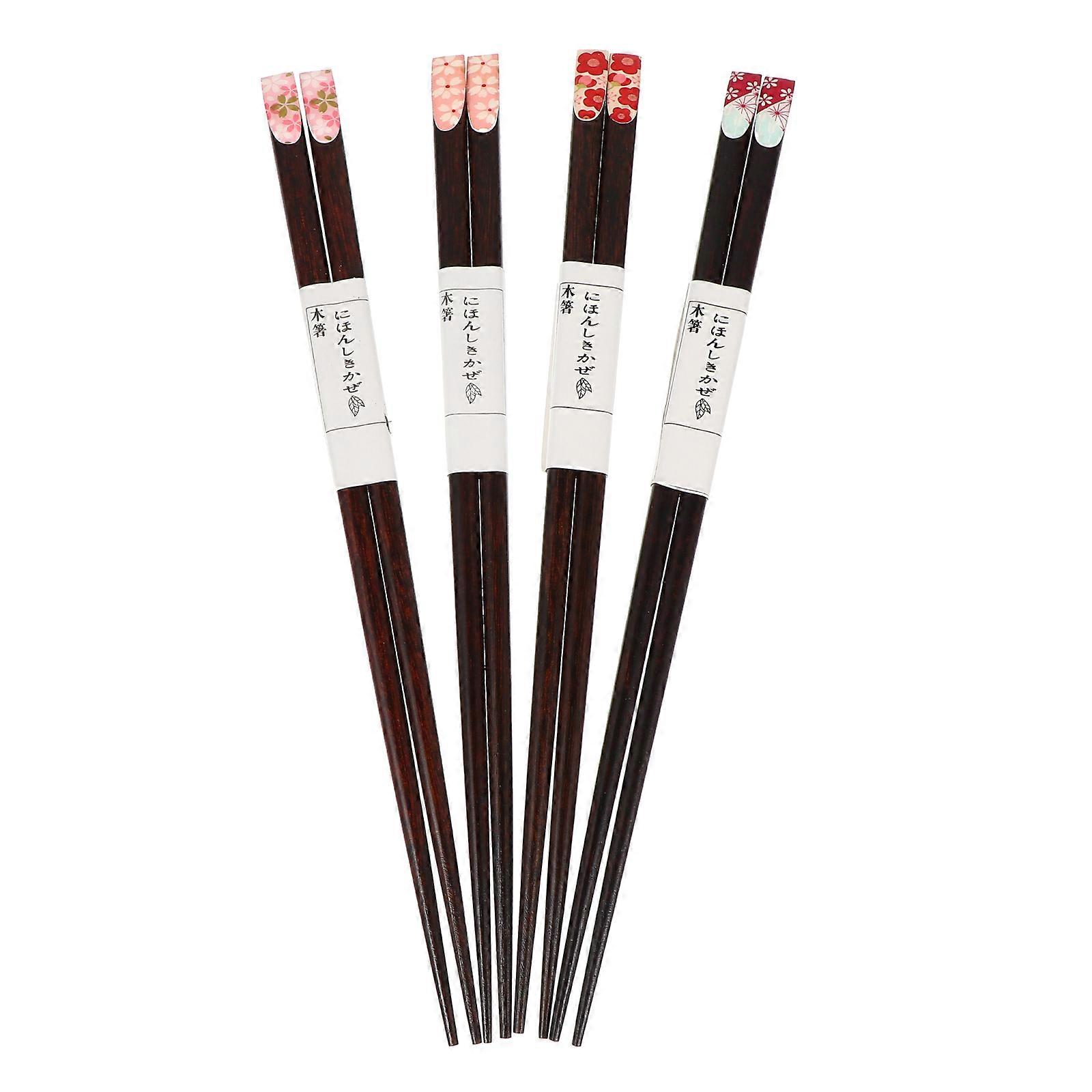 Japanese-Style Tableware Creative Wood Chopsticks Restaurant Use Long and Thin 4 Pairs