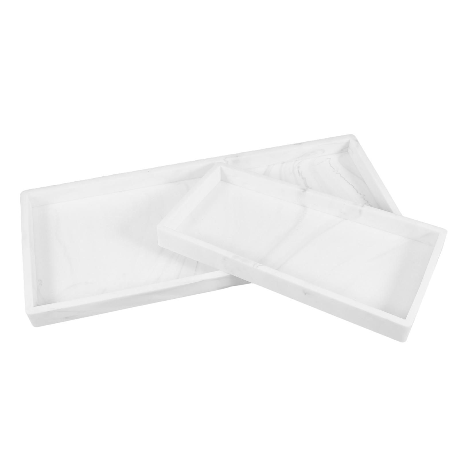 Rectangle Silicone Bathroom Vanity Tray Organizer For Lotion Bottle Scrubber Perfume Daily Use 20.00X10.00X2.00cm Nonslip 2Pcs