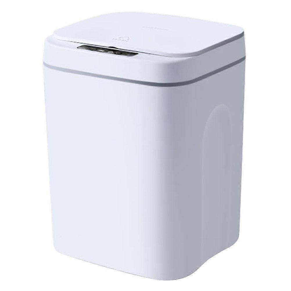 Automatic Trash Can with Sensor Lid for Home Use Plastic White Large Capacity USB Charging