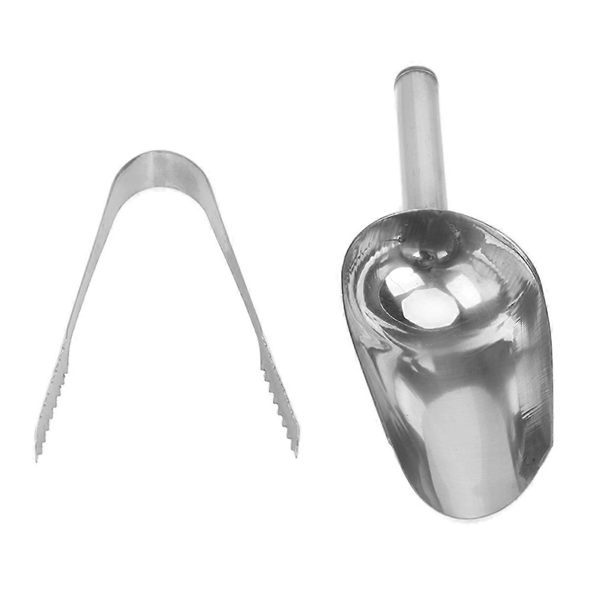 2 Pcs Stainless Steel Ice Scoop 6 8 Inch Sweet Ice Tongs Kitchen Utility Scoops for BBQ Party
