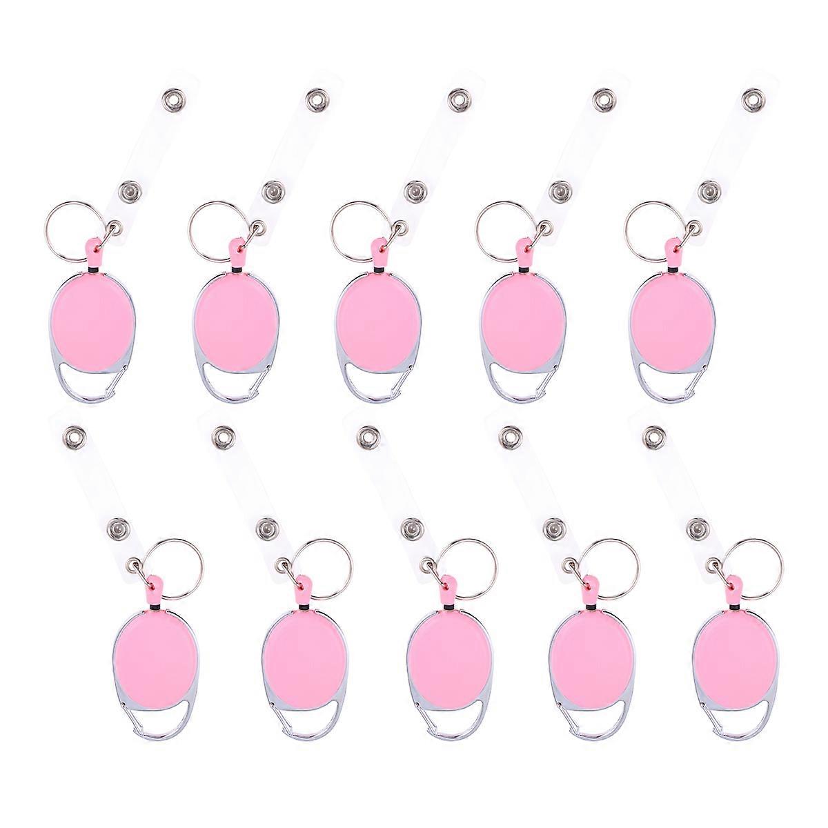 Creative Egg Shape Badge Holder For Formal Occasions Hold Keys Lanyards Eyeglasses Pink 10Pcs