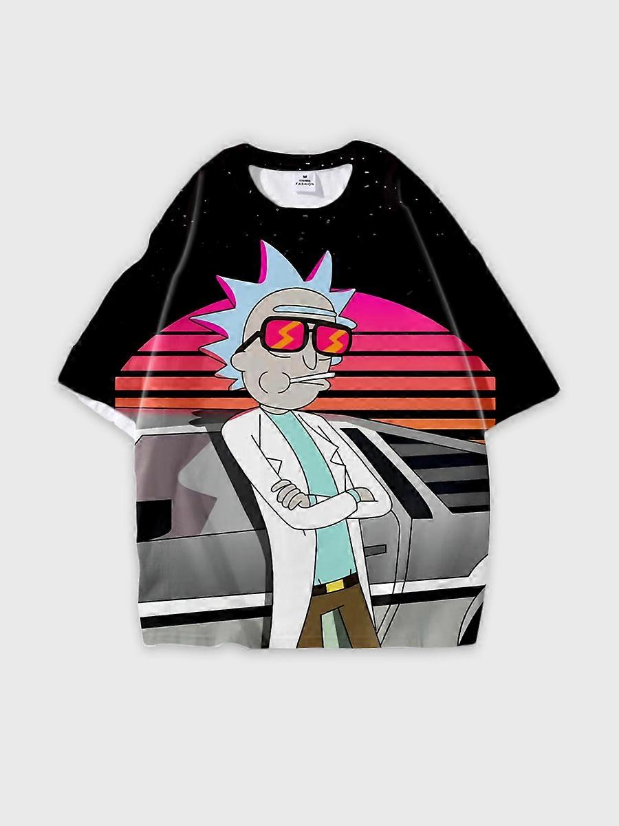 T-shirt round neck Animation Character Pattern loose short sleeve E1090