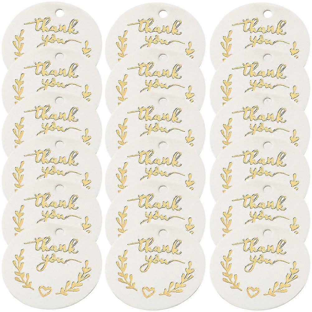 DIY Thank You Labels 100Pcs White Paper Gift Labels for Hanging Use with Festive Enhancement