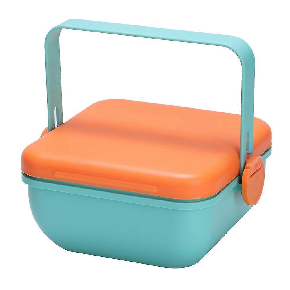Portable Durable Double Layer Lunch Box Food Salad Container for Home Office Picnic UseBlue Orange
