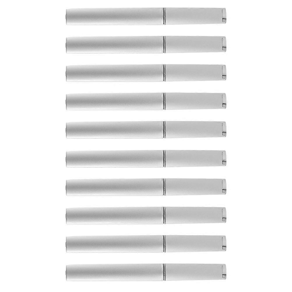 Nail Shiner Buffer Practical Gadget for Women Glass Material 14x1.5cm Silver 10Pcs